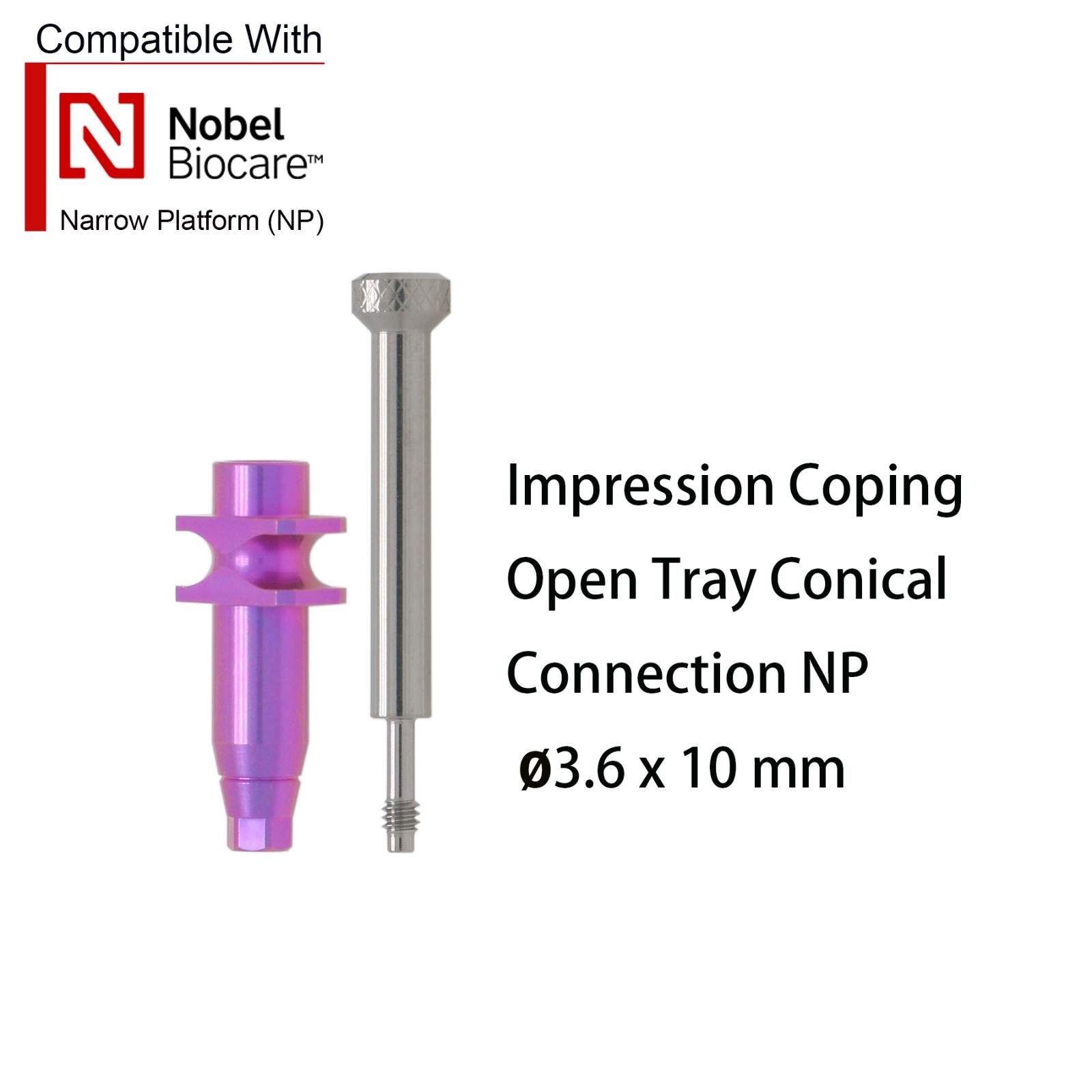Nobel Biocare Impression Transfer Coping Open Close Tray for NP/RP Hex Platform