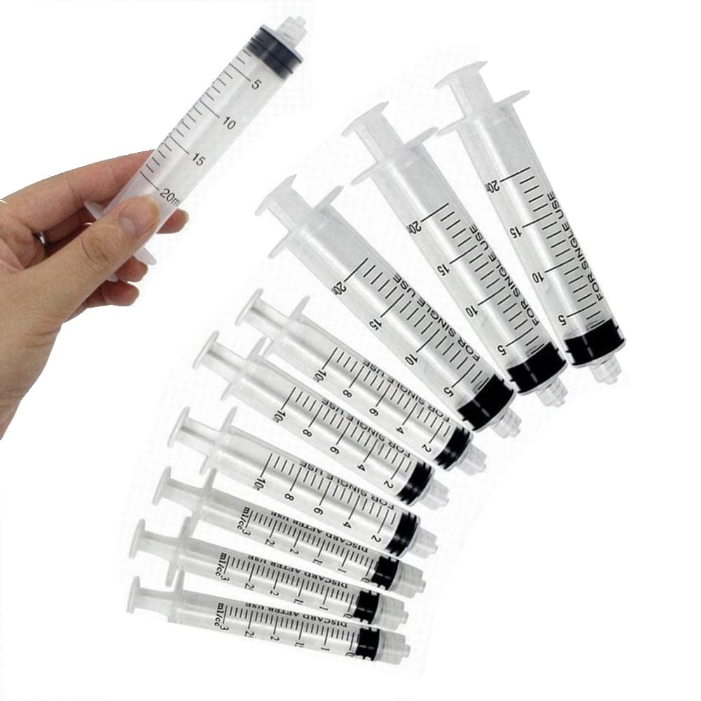 20 Pack 3ml Plastic Syringe Luer Lock With Measurement 3ML 20PCS, transparent