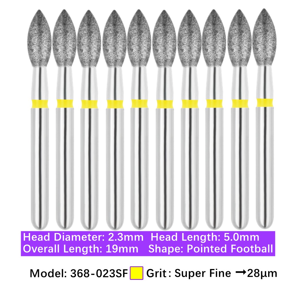 Vakker Dental Football FG Diamond Bur 368-023SF Super Fine 10/pk