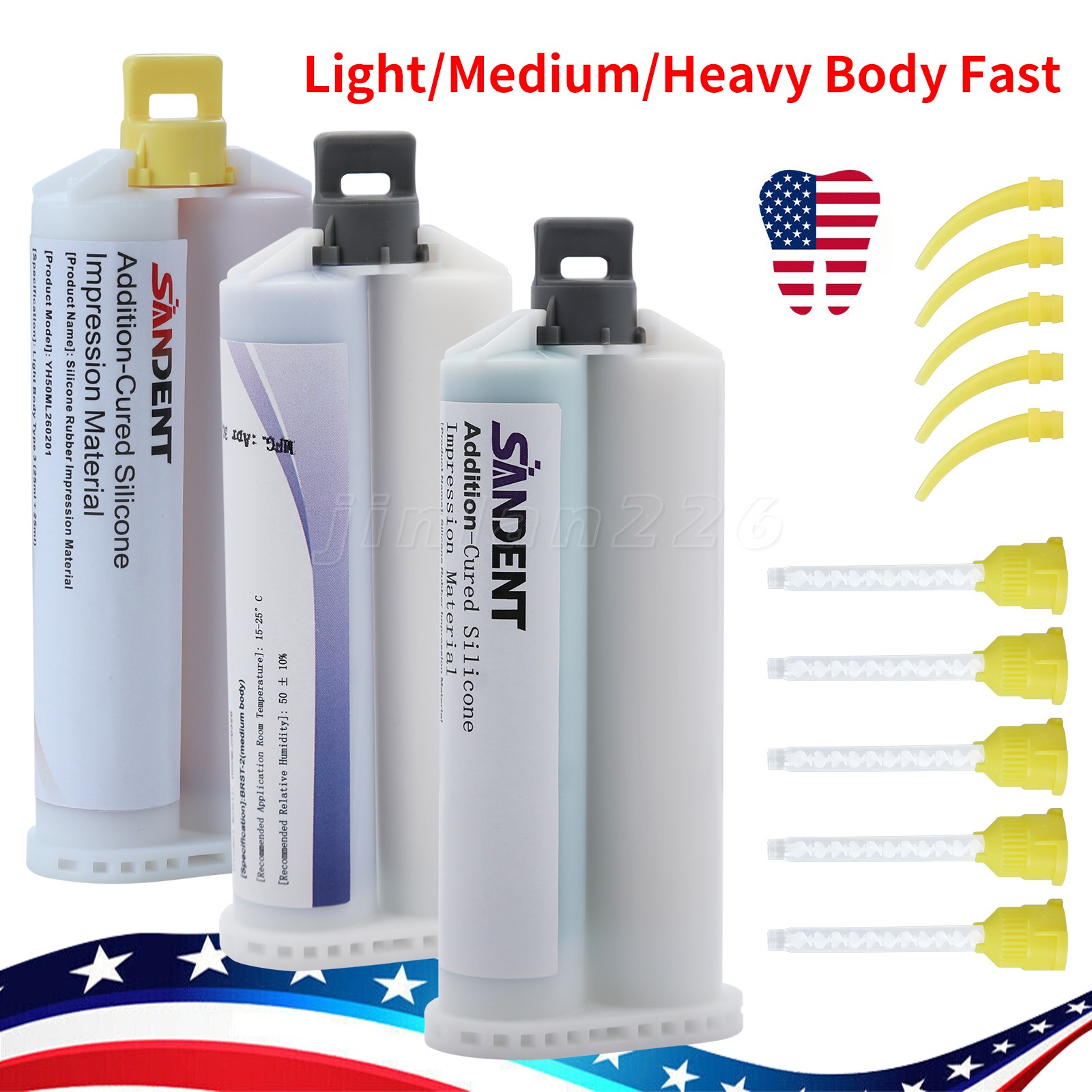 Dental Impression Material Heavy/M/Light Body, Fast Set VPS PVS Mold Cartridge