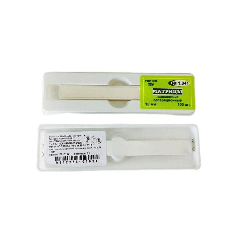 100 Pcs/Box Dental Plastic Strips Transparent For Crown Form TOP BM 1.040/1.041