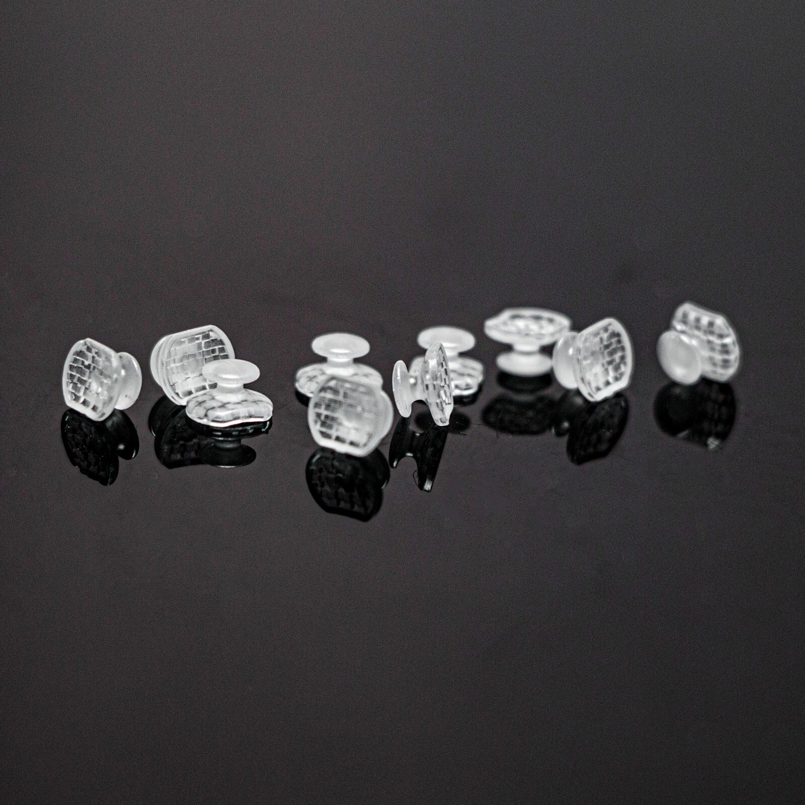 10 Pcs/Pack Dental Ortho Ceramic Clear Lingual Button Bondable Rectangular Base