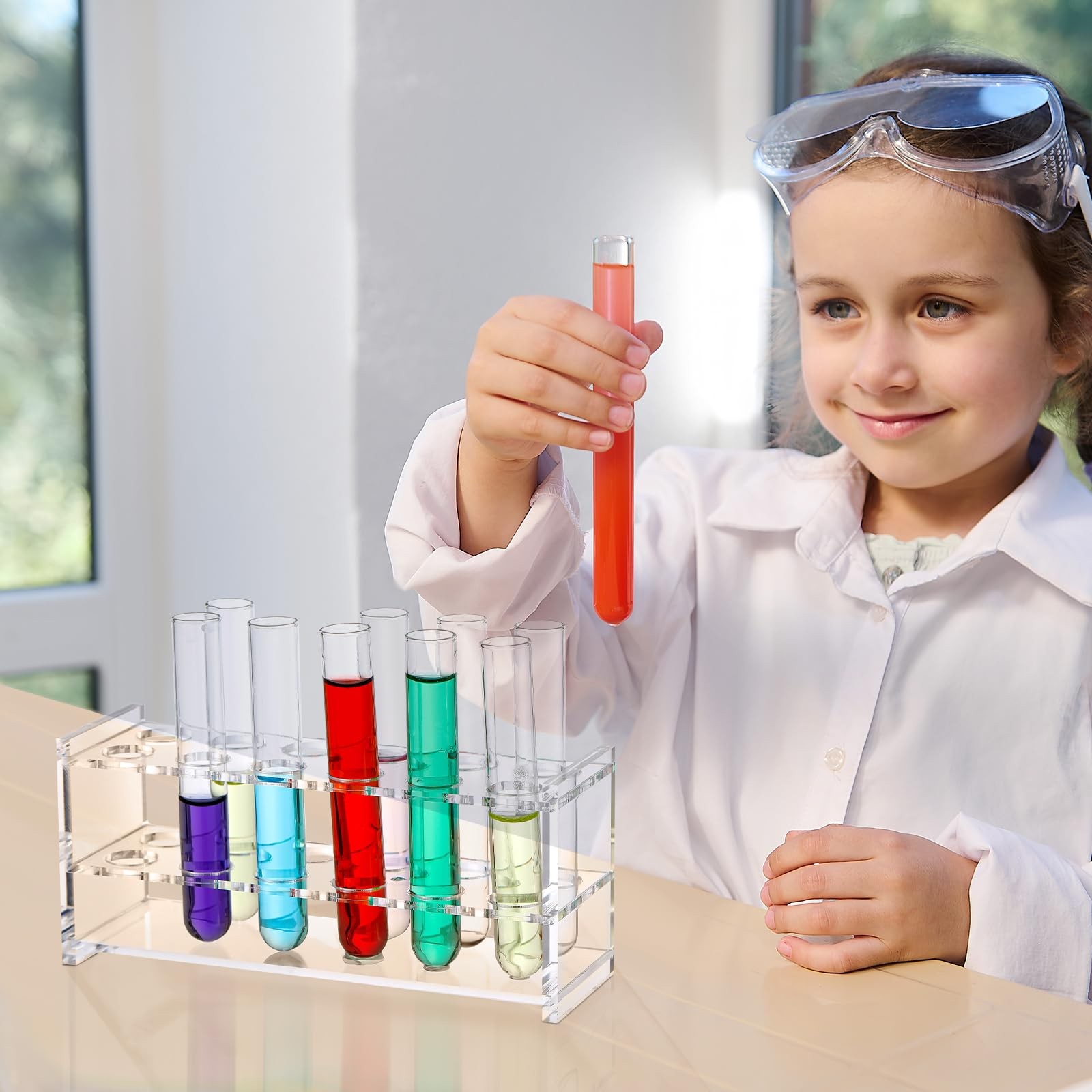 2 Pcs Acrylic Test Tube Rack 12 Wells 10ml Acrylic Centrifuge Tube Holder Cle…