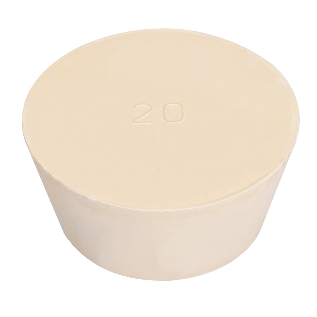 White Tapered Shaped Solid Rubber Stopper for Lab Tube Stopper Size 20