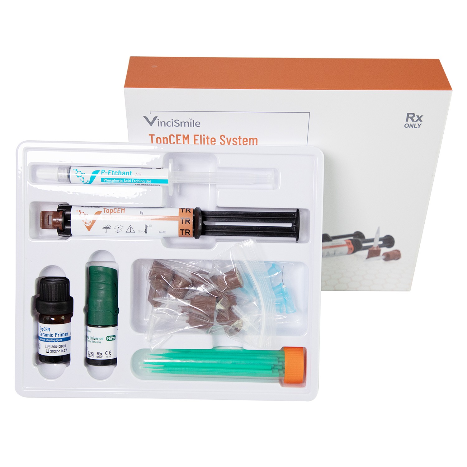 TopCEM Elite System Cement KIT TR Shade: Etchant, Primer, Adhesive, Resin Cement