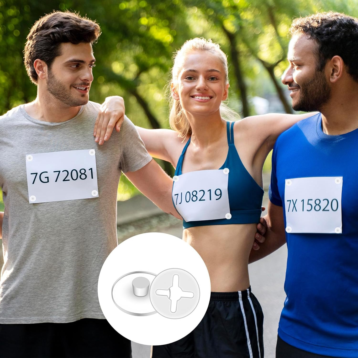 24 PCS Clear Bib Snaps for Runners, Race Number Buckle Fixing System, Triathlon
