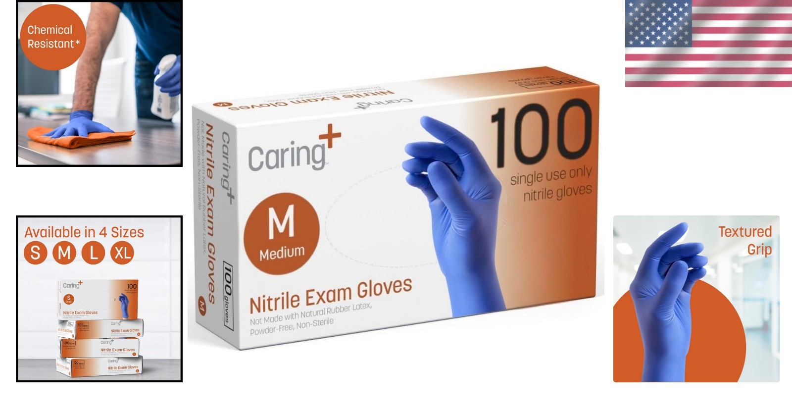 Ambidextrous Powder-Free Nitrile Gloves for Medical & Cleaning Tasks, 100 Ct