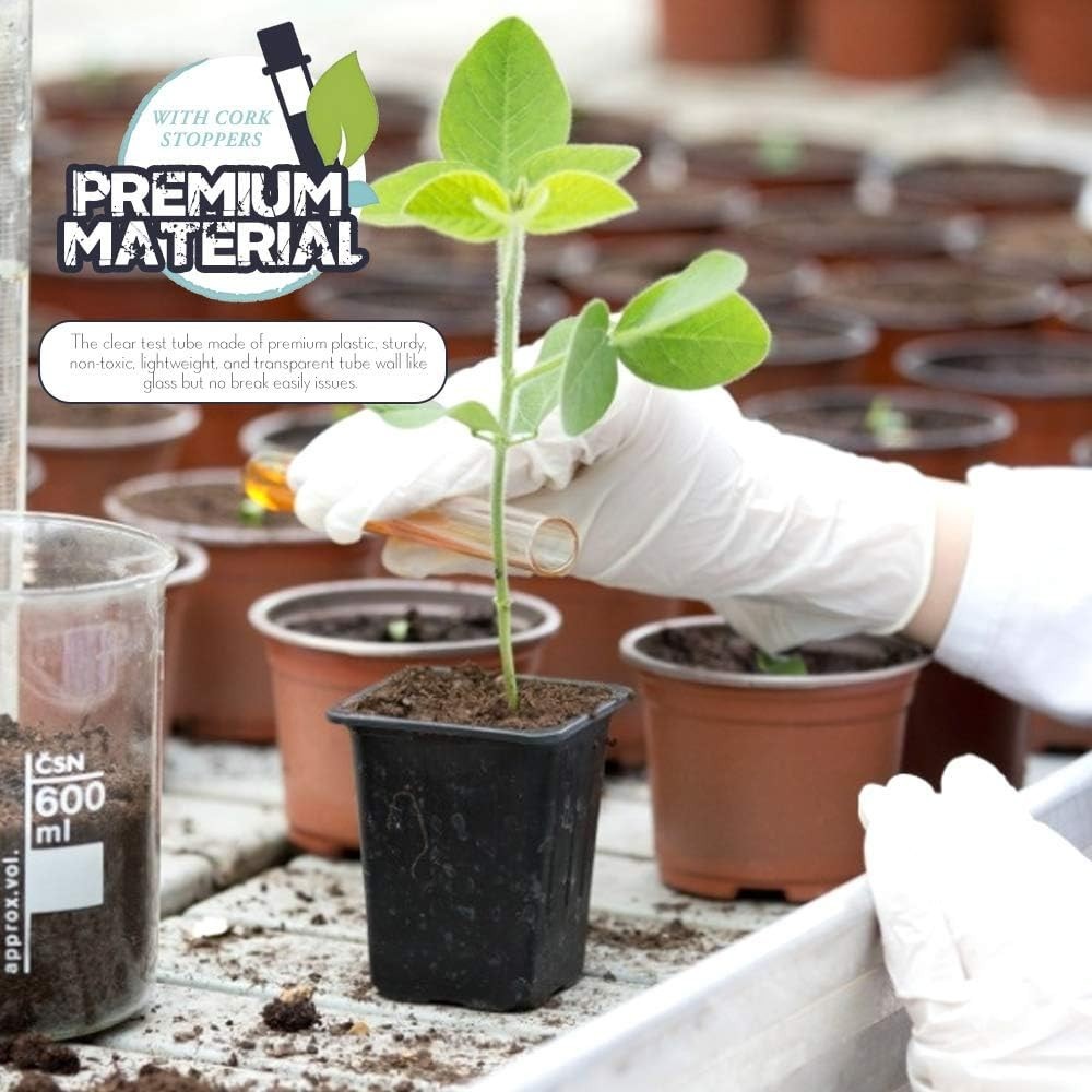 Multi-Purpose 15ml Clear Tubes with Cork – Great for Home & School Projects