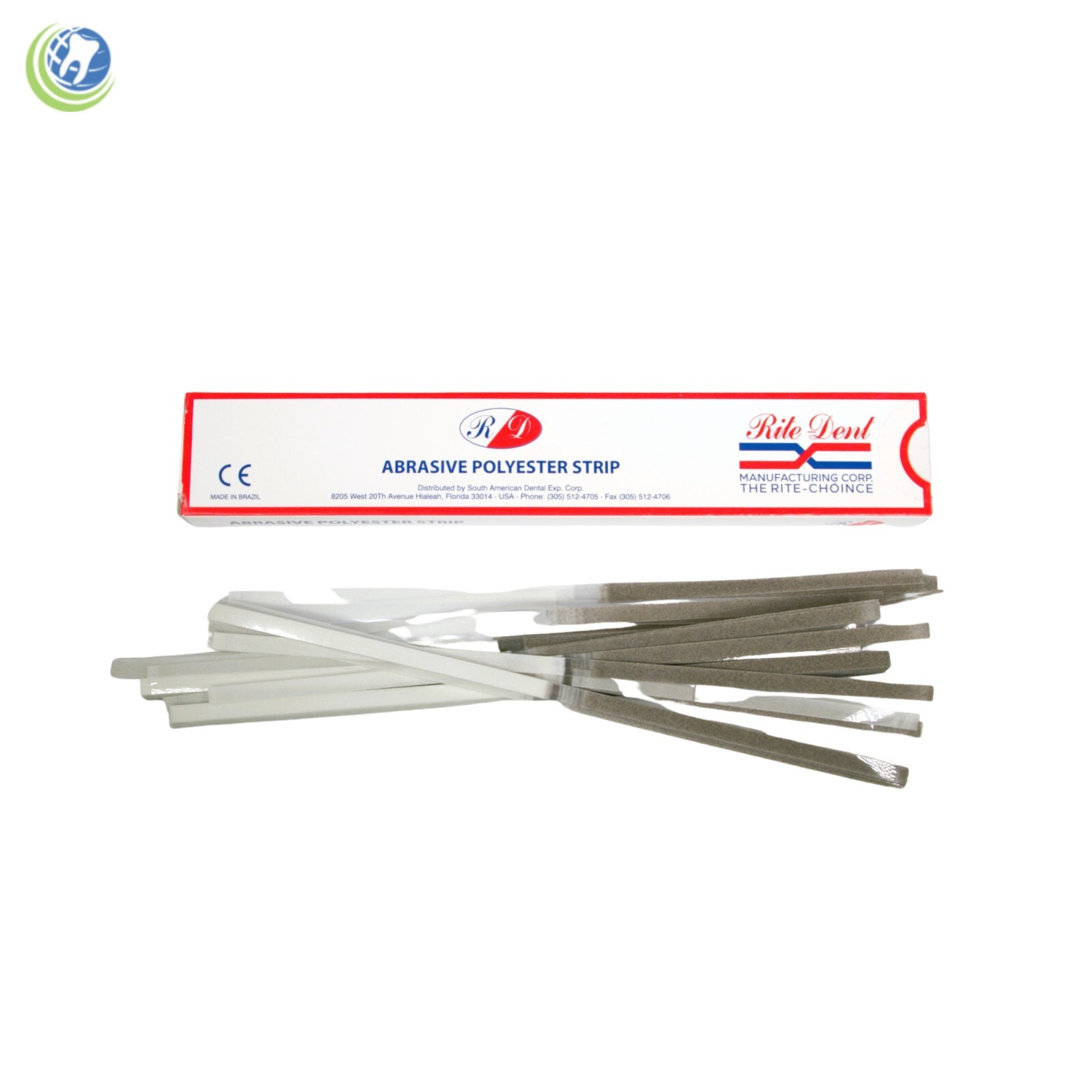 Dental Composite Polishing Strips 4mm Polyester Fine/Medium Grit One-Side 100Box