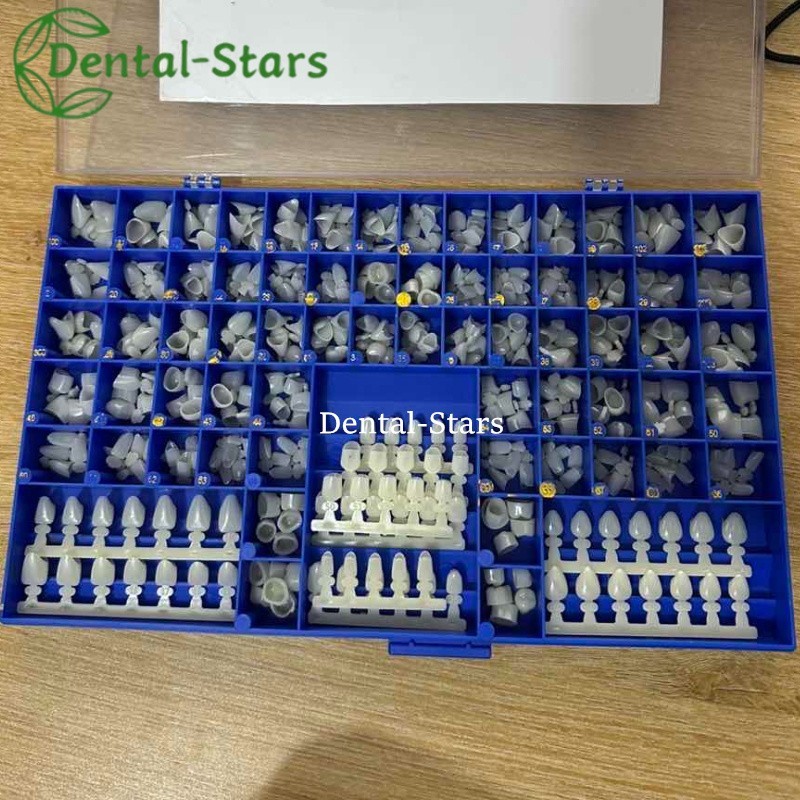 Dental Polycarbonate Temporary Crowns 66 Sizes Anterior Cuspid Resin Crown 390Pc
