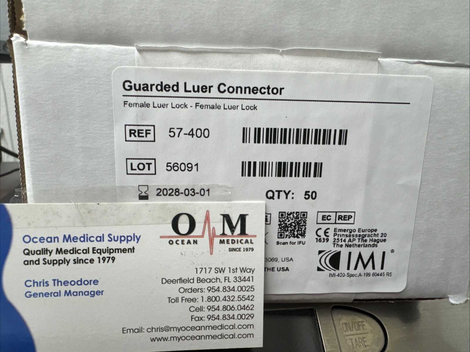 Female Luer Lock To Female Luer Lock, Guarded Luer Connectors, Sterile, 50/Box.