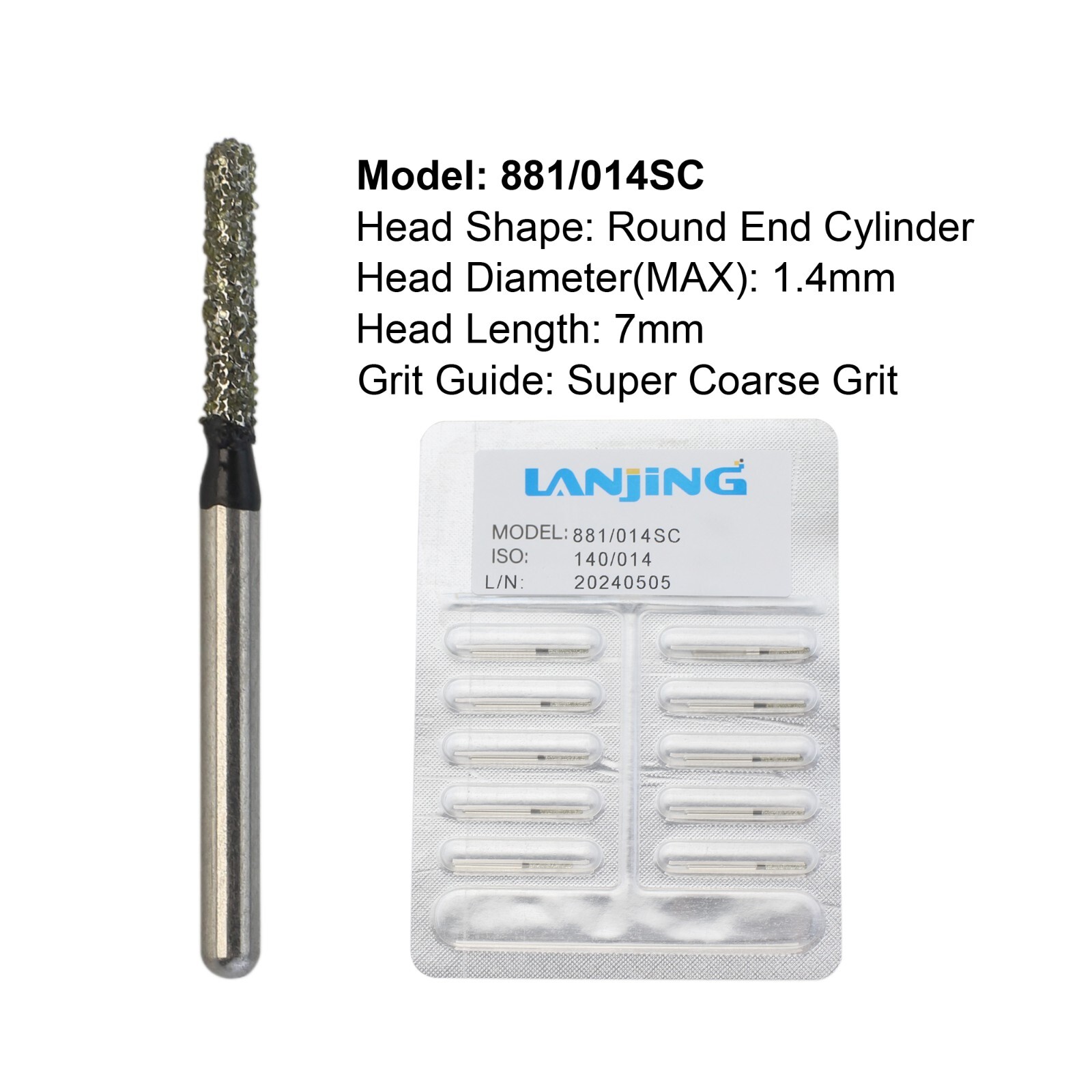 Dental Diamond Burs FG Surgical Long Round Taper High Speed Bur 850 856 Pear 330
