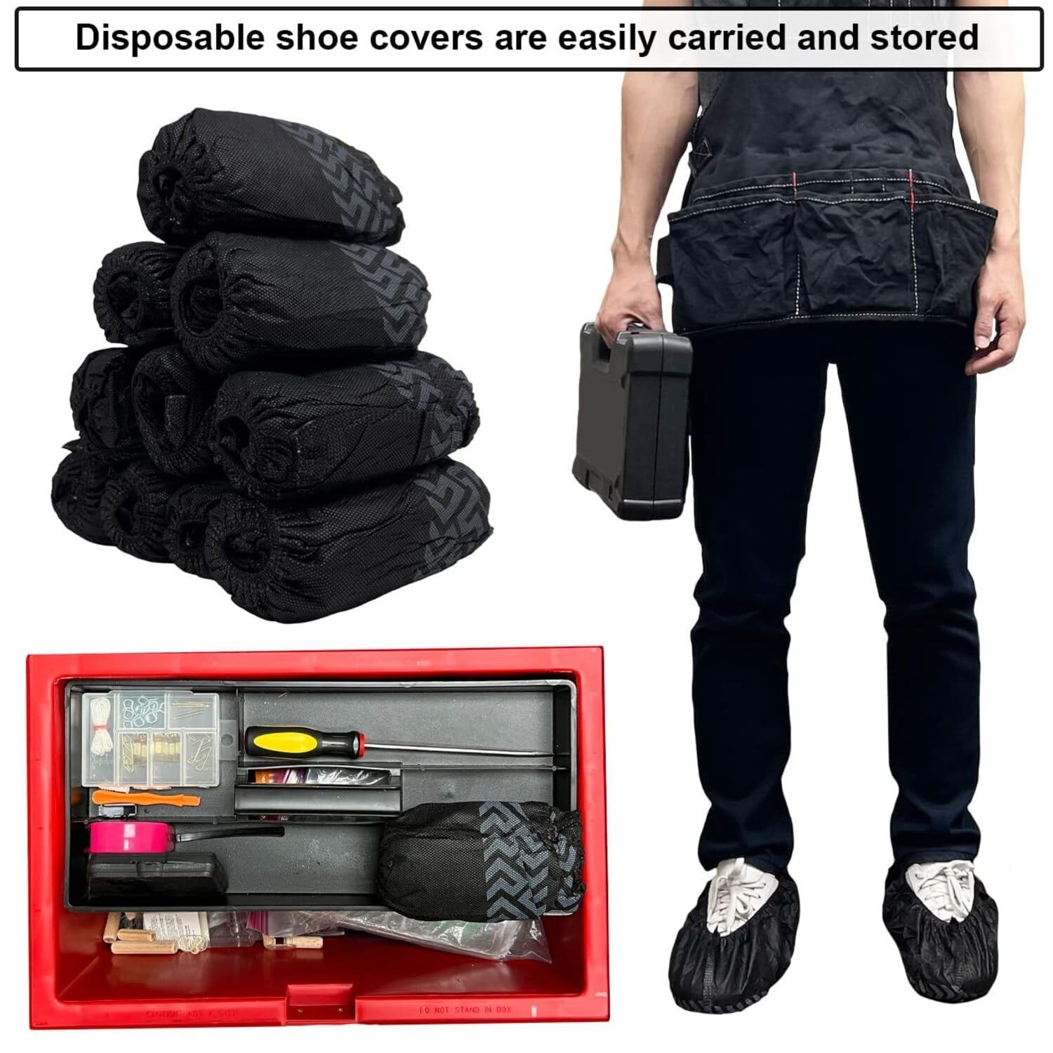 200 Pack Disposable Shoe Covers – Durable Non-Slip Booties for Indoor/Outdoor Us