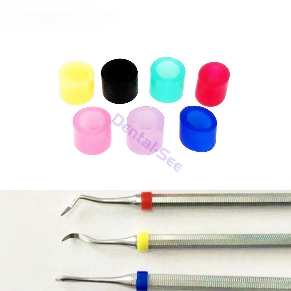 100Pcs/Box Dental / Hygienist Instrument Silicone Color Code Rings Autoclavable