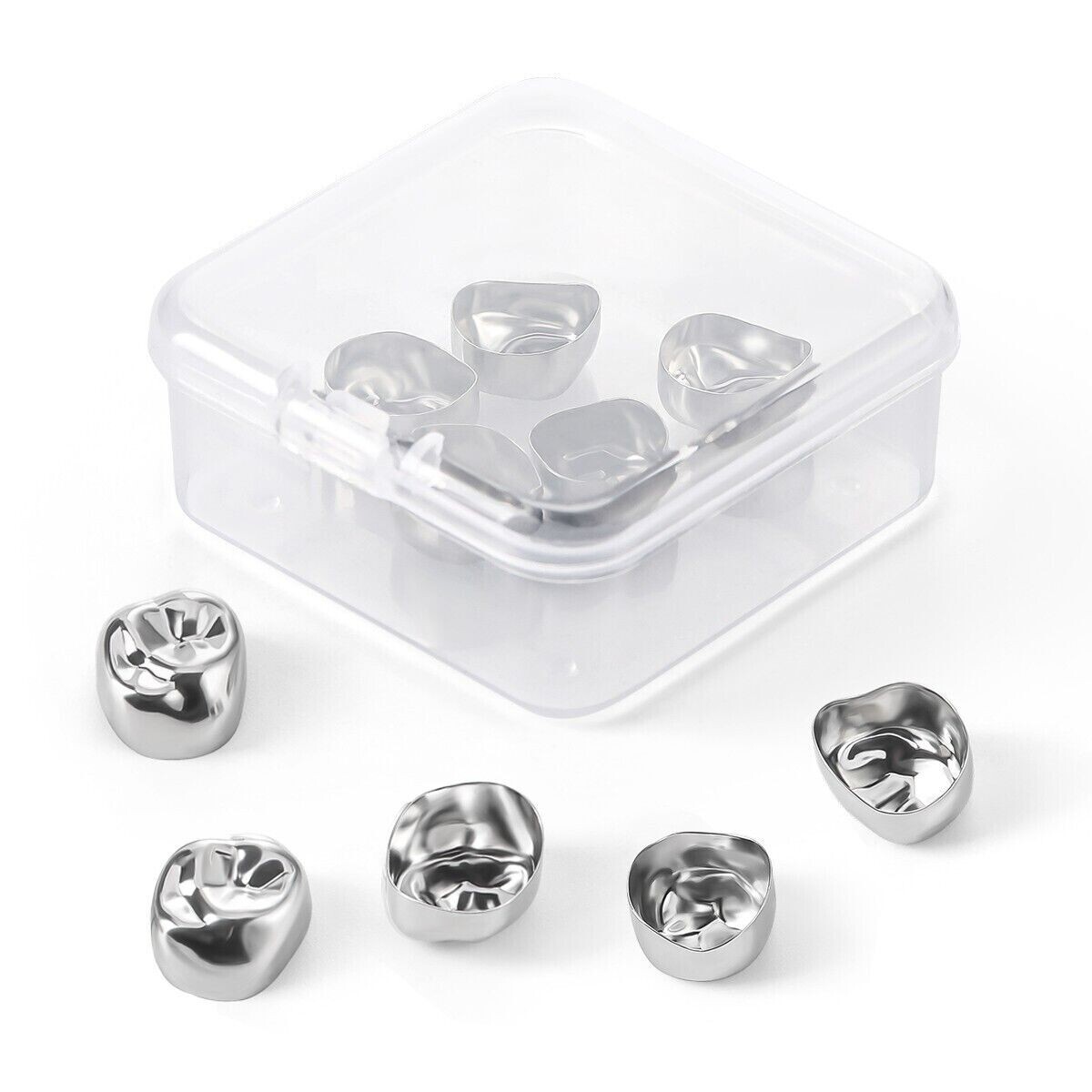5 Pcs/Box Dental Stainless Steel Kids Primary Molar Crown Pediatric Metal Crowns