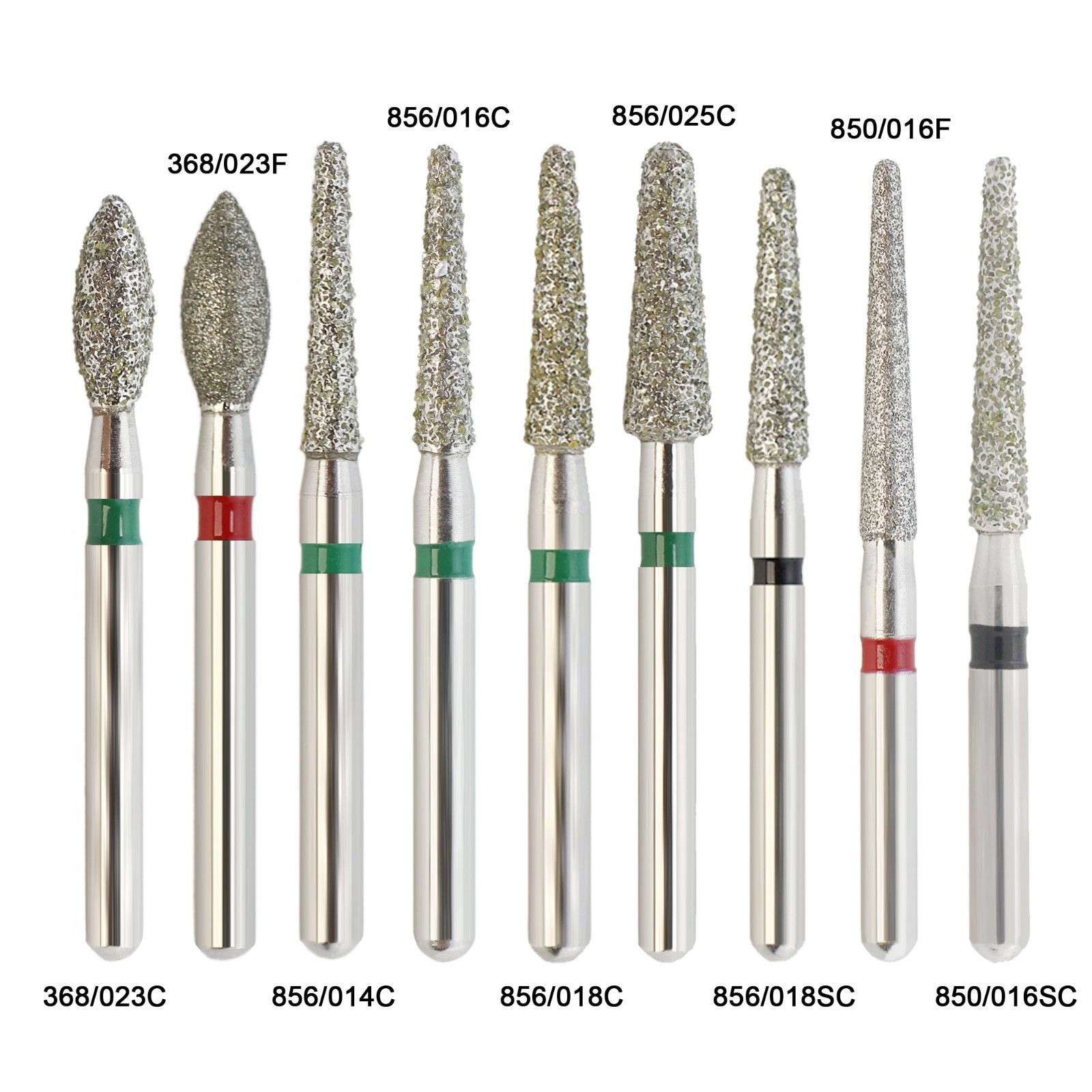 Dental Burs Diamond FG High Speed Burr Egg Round End Taper 368 856 850 Fine Grit