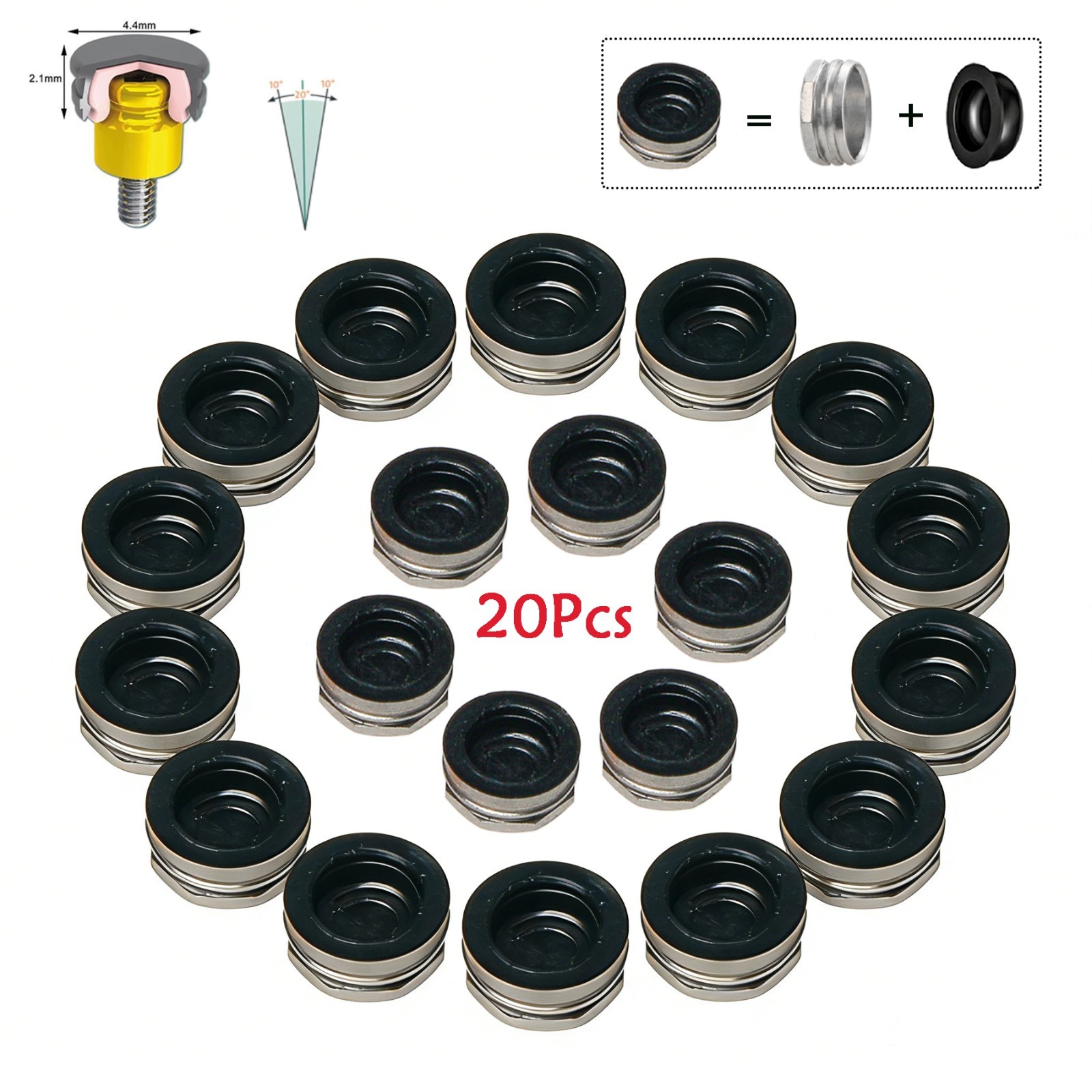 20Pcs Universal Dental Overdenture Replacement Cap for Zest Locator Male Inserts