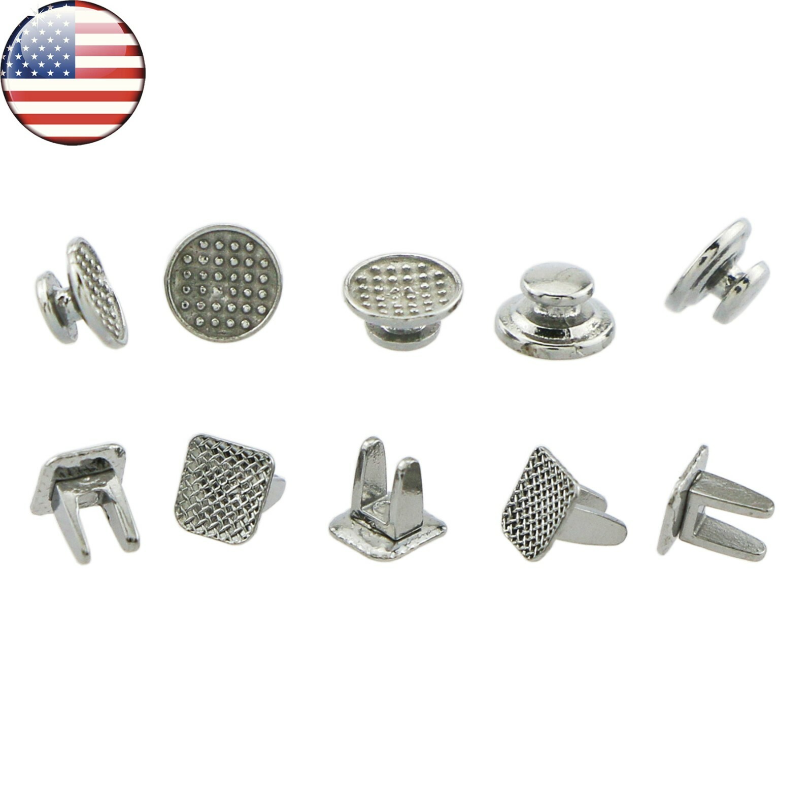 US 100Pcs Dental Orth Bite Turbos Openner Tongue Tamers Hinge Lingual Button