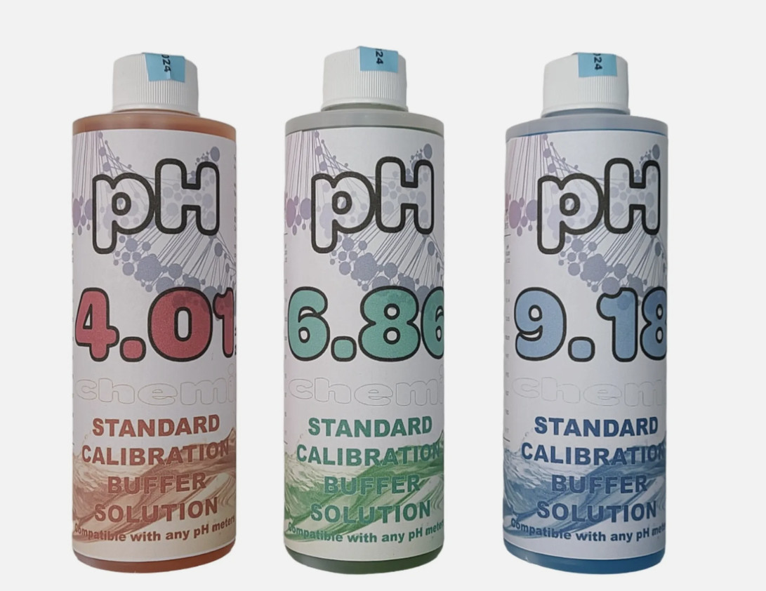 pH Buffer Calibration Kit 3-Pack: 250 mL (8 fl oz) Each of pH 4.01, 6.86, 9.18