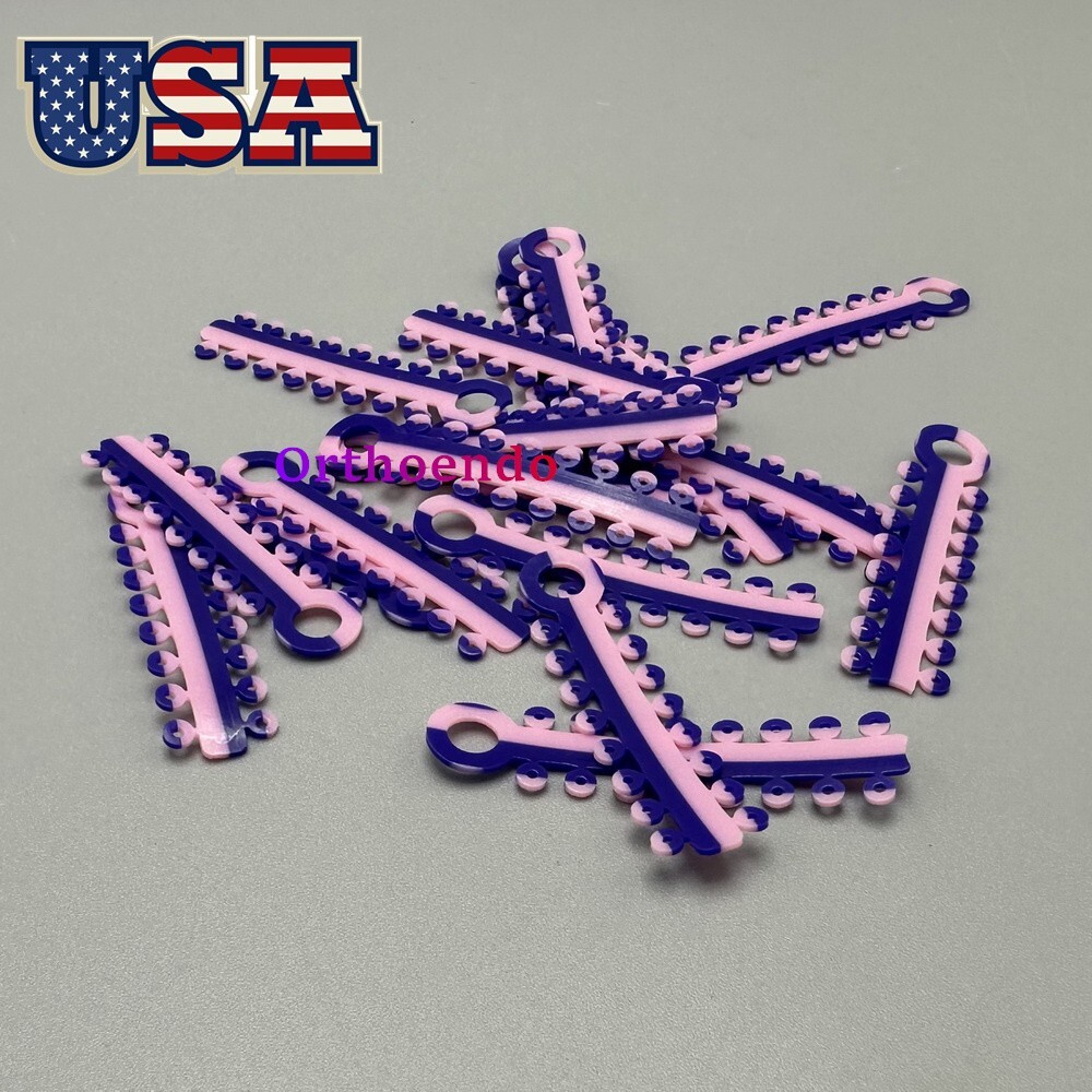 1 Bag Dental Orthodontic Elastic Ligature Ties Rubber Bands Single/Double Colors
