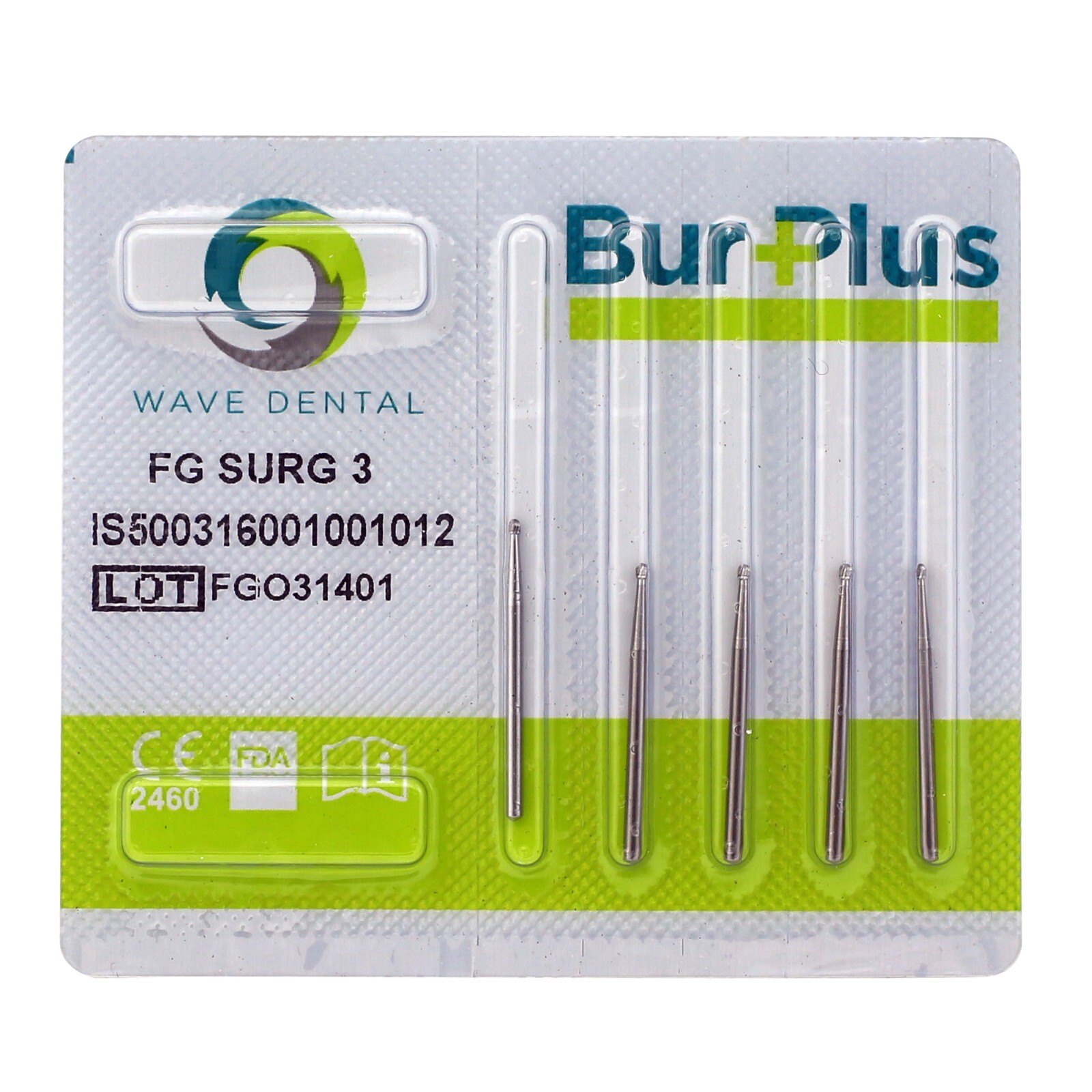 Wave Dental Surgical Length Bur Round 1/4 6 8 Tungsten Carbide 25mm FG SURG FGOS