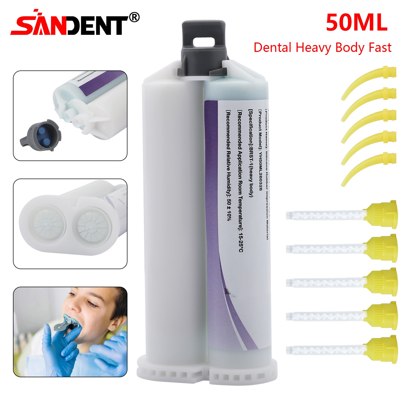 VPS PVS L/M/Heavy Body Fast Rapid Set Impression Material Mold, 50mL Cartridges