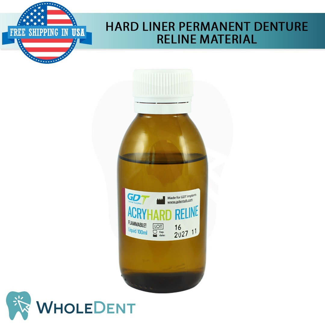 Self Curing Resin For Hard Liner Reline Home Use Kit DIY Denture Renew Acrylic