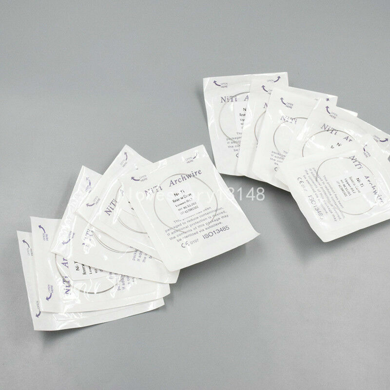 2 Pcs/Pack Dental Ortho Reverse Curve Niti Round Arch Wire Upper/Lower 012-020