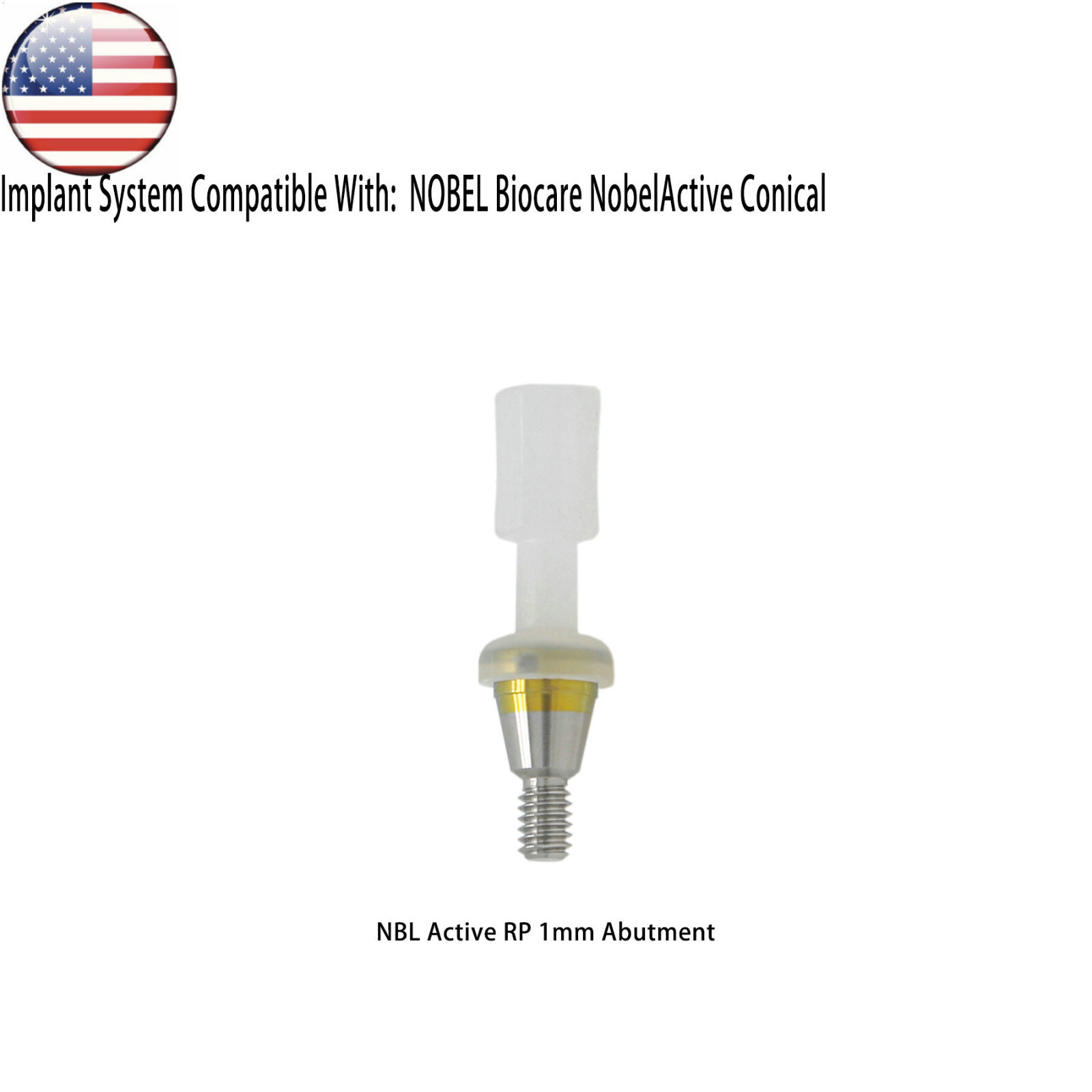 US Dental Attachment Locator Abutment for Nobel Biocare NP/RP 1-5mm Caps Kit