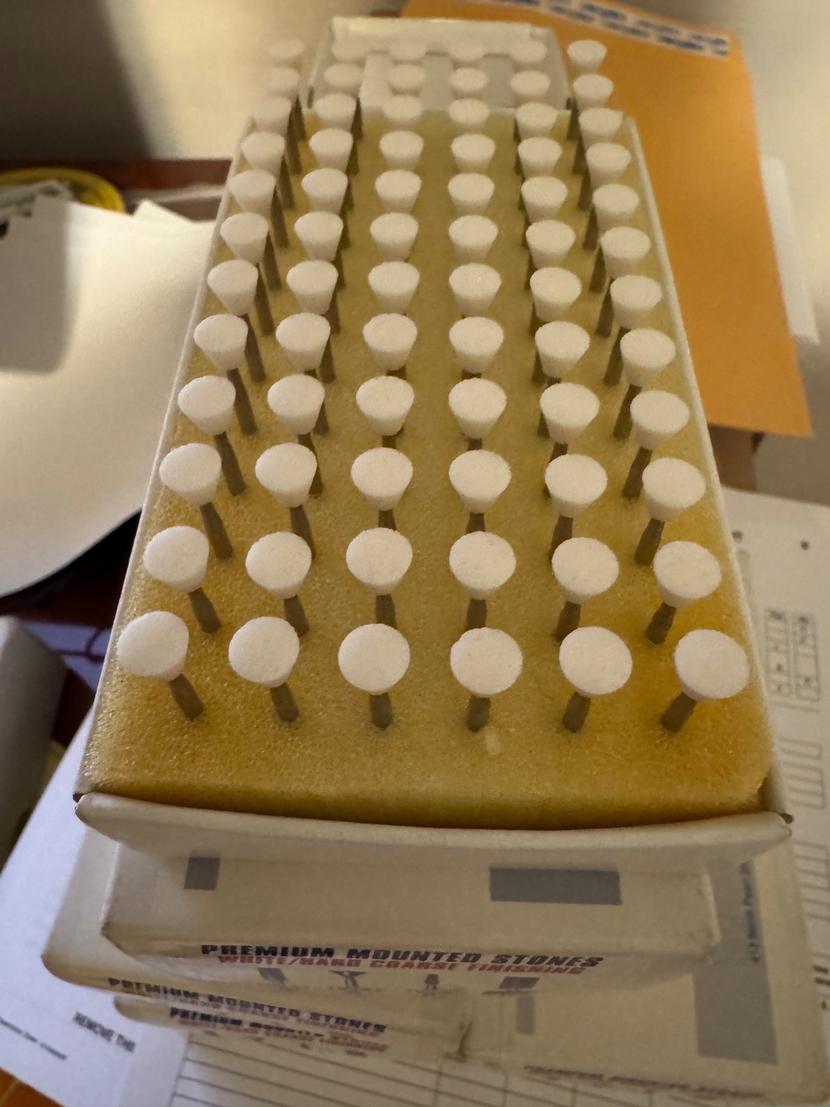 Dental Lab HP mounted white stones 6 x 72