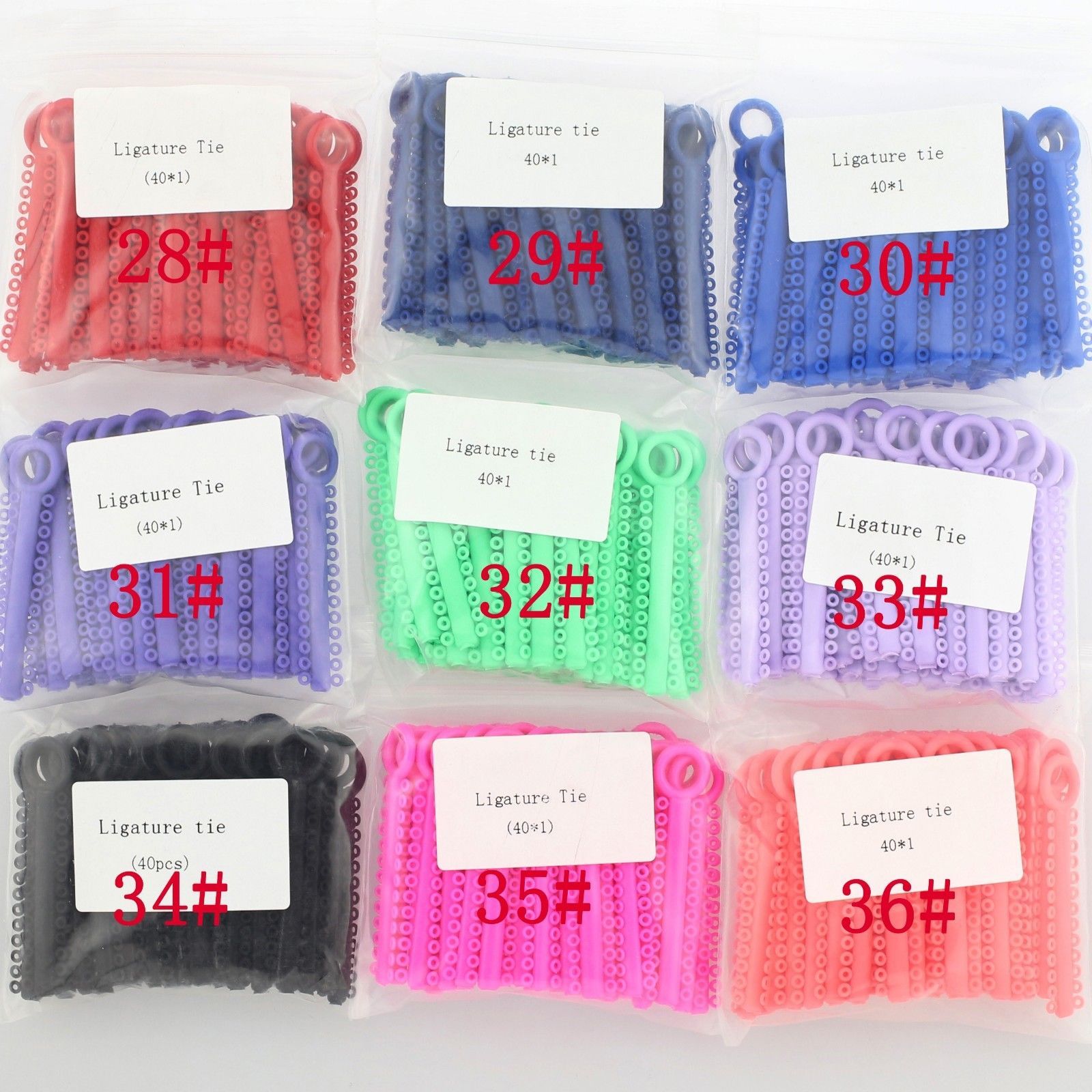 1 Pack 1040 Pcs Dental Orthodontic Elastic Braces Rubber Ligature Ties 37 Colors