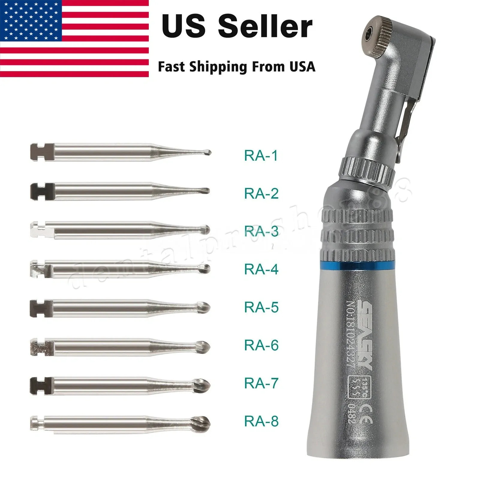 NSK Style Dental Slow Speed Contra Angle Handpiece / RA 1-RA 8 Round Burs