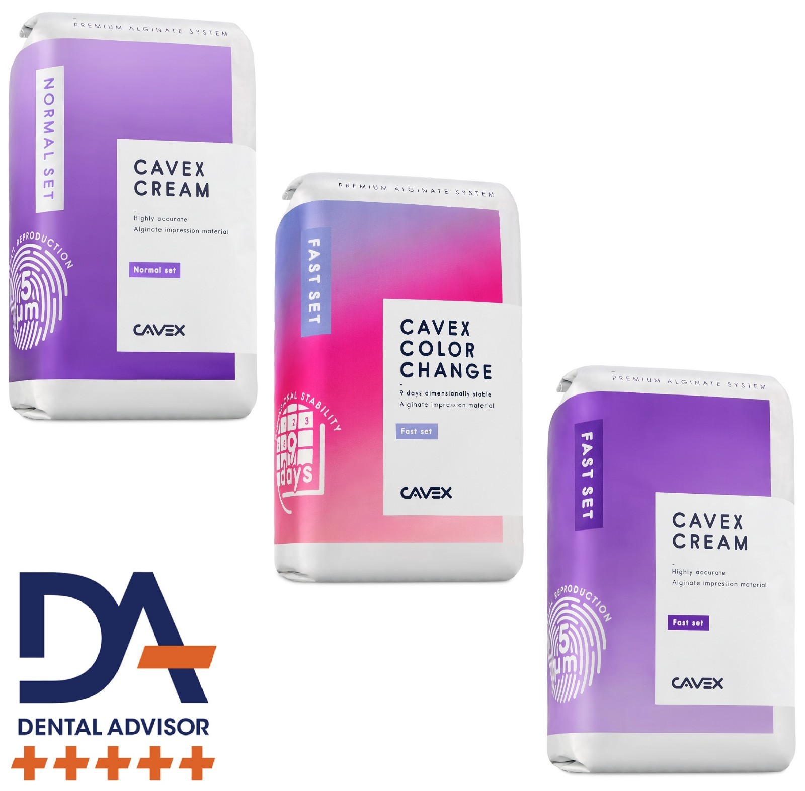 Dental Alginate Impression Material Cavex ColorChange Cream Fast or Regular Set
