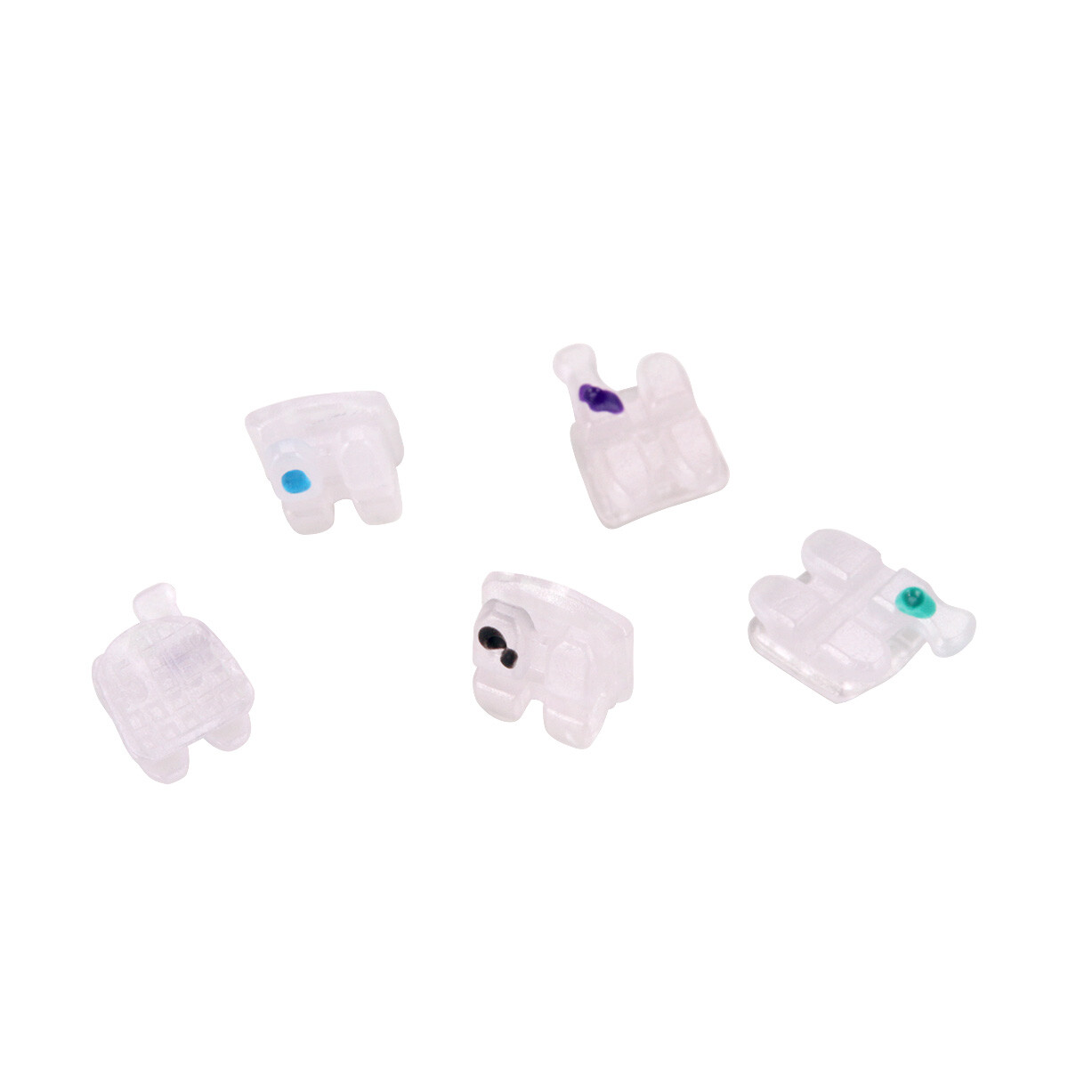 AZDENT Dental Orthodontic Clear Ceramic Brackets Braces Roth/MBT 022 Hooks 3-4-5