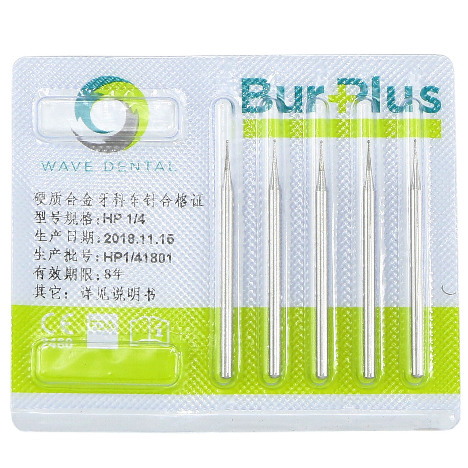 WAVE Dental Tungsten Carbide Drills Round Burs Straight Handpiece HP 5Pcs/Pack