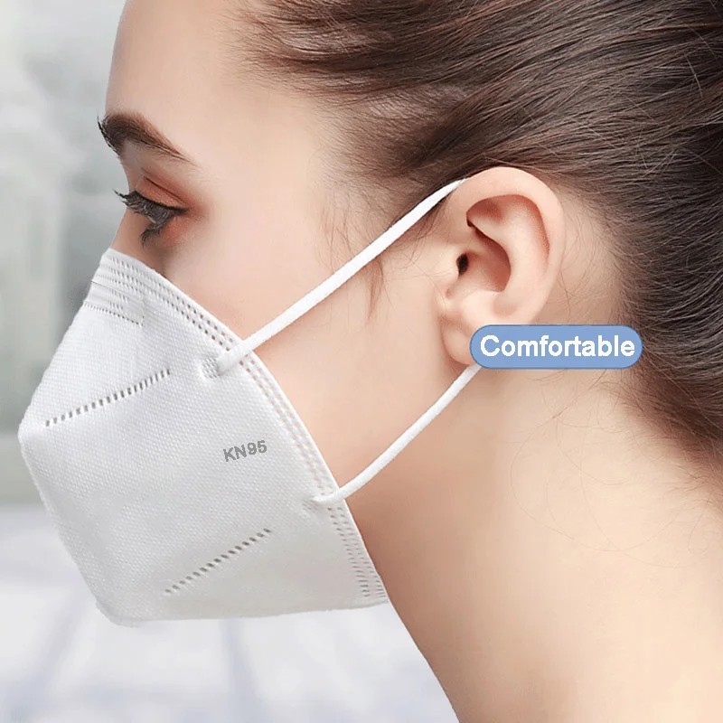 50PCS KN95 5-Layer Face Mask Disposable Breathable Earloop Masks