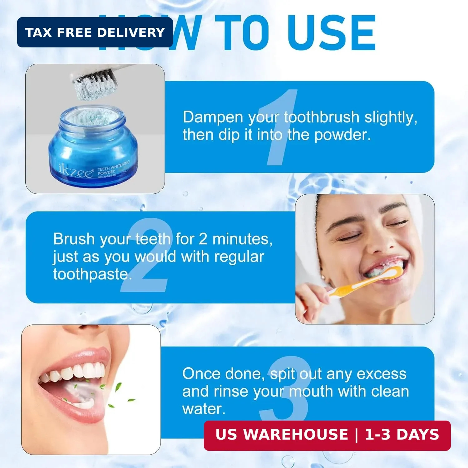 Purely WHITE DELUXE Teeth Whitening Powders,Instant Whitening and Stain Removal