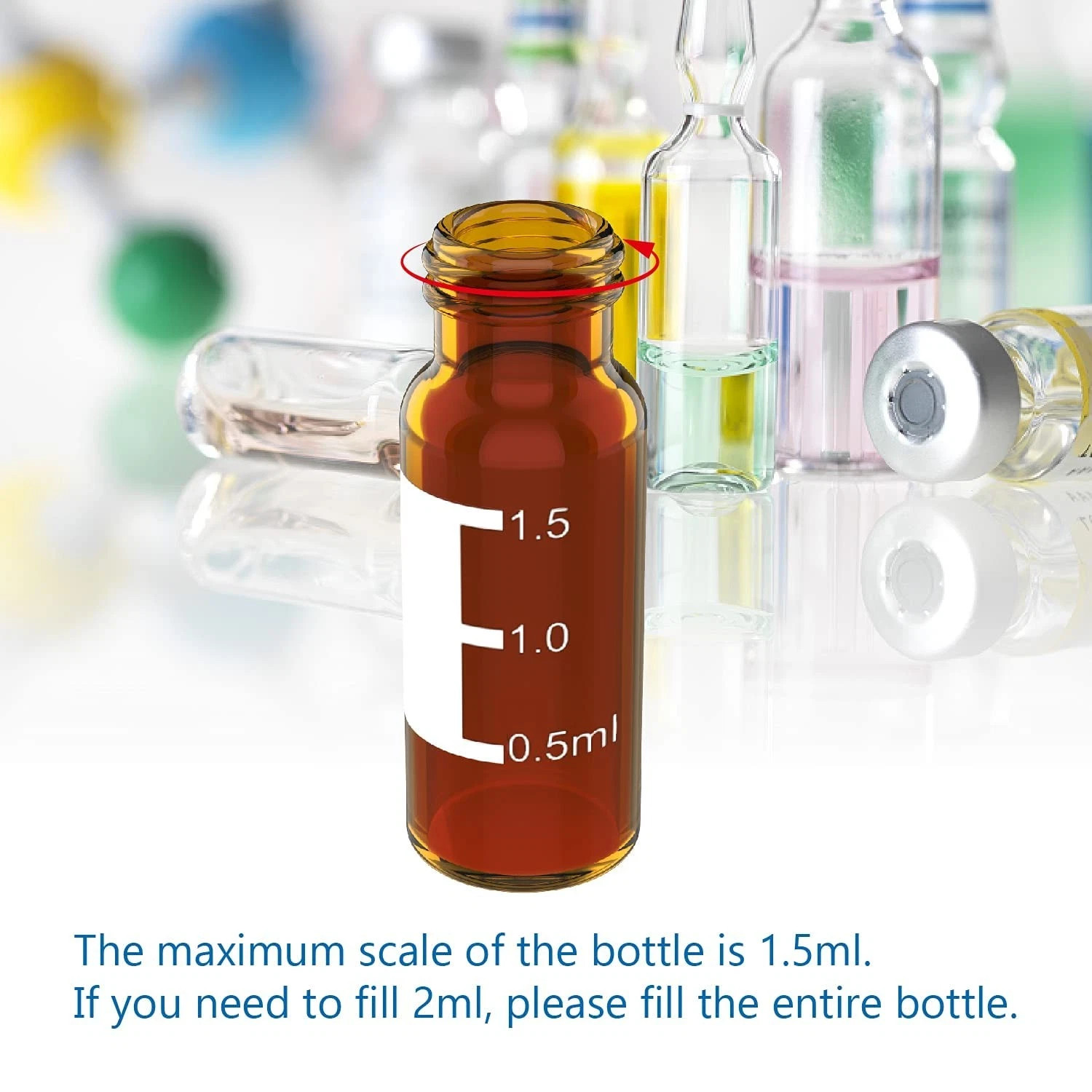 200x2mL HPLC Vials 9mm Screw Caps +50x Sterile PES 0.22μm 33mm Syringe Filters