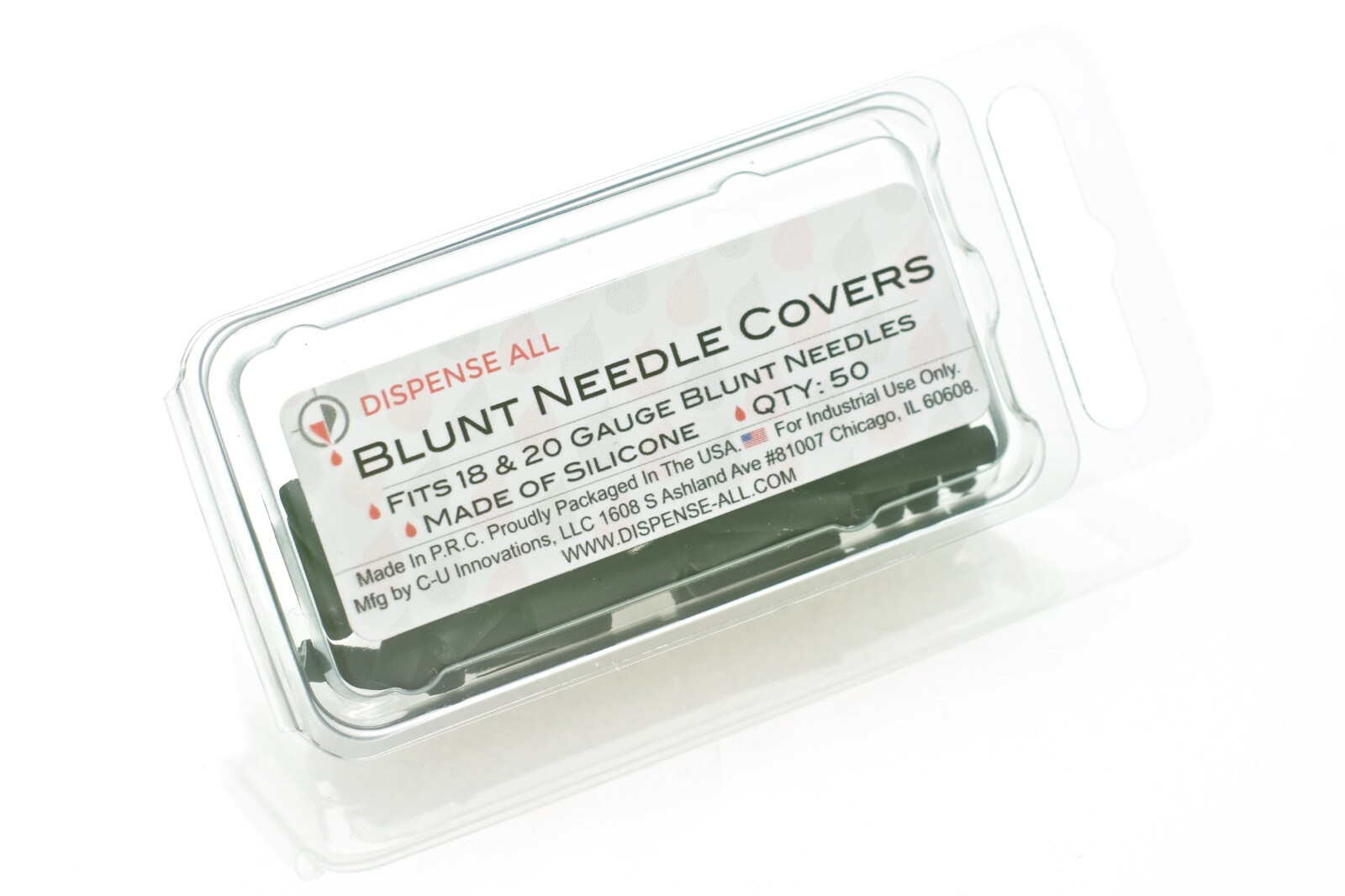 Dispense All – Blunt Needle Covers, Black, Fits 18 & 20 Gauge