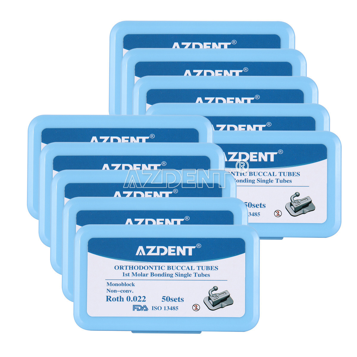 50Sets Tubos bucales de ortodoncia dental 1er molar Bondable Roth 022 monobloque