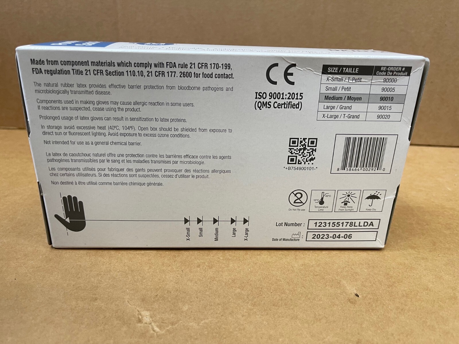 Latex Examination Gloves Powder-Free by SKINTX, 6 mil, 1000 pcs S/M/L/XL