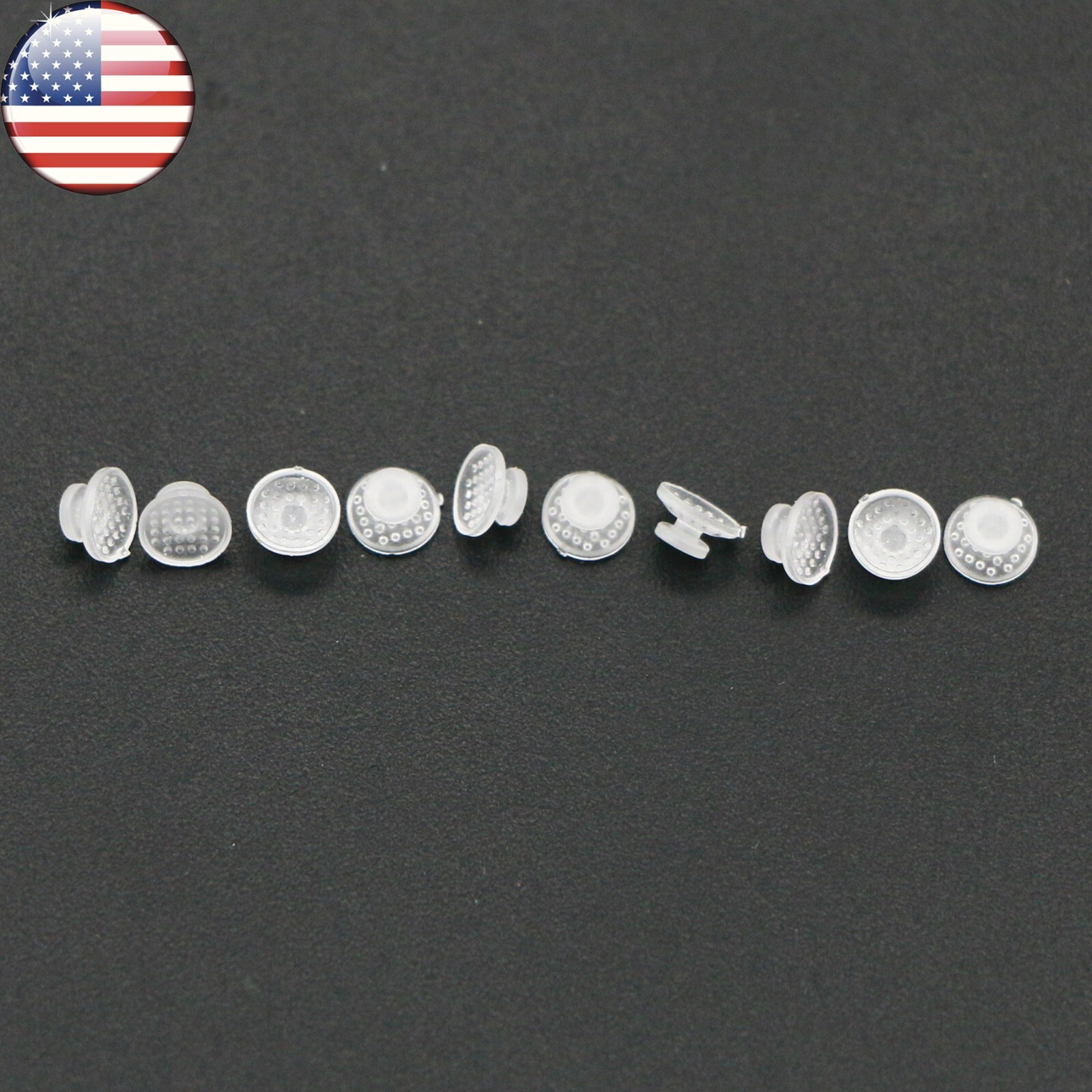 US 10 Packs Dental Orthodontic Lingual Buttons Bondable Round Base Ceramic/Metal