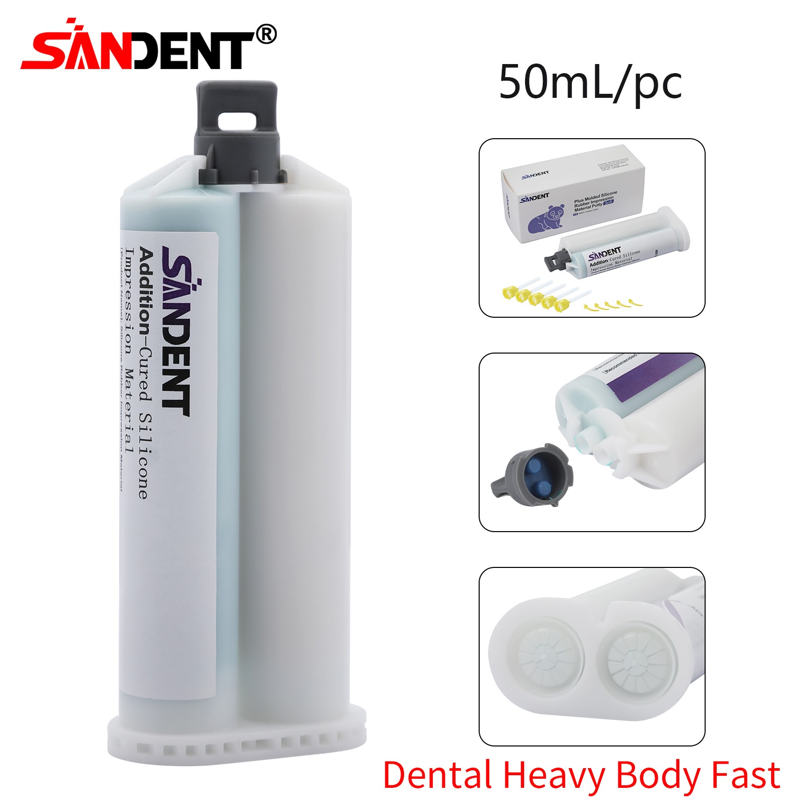 VPS PVS L/M/Heavy Body Fast Rapid Set Impression Material Mold, 50mL Cartridges