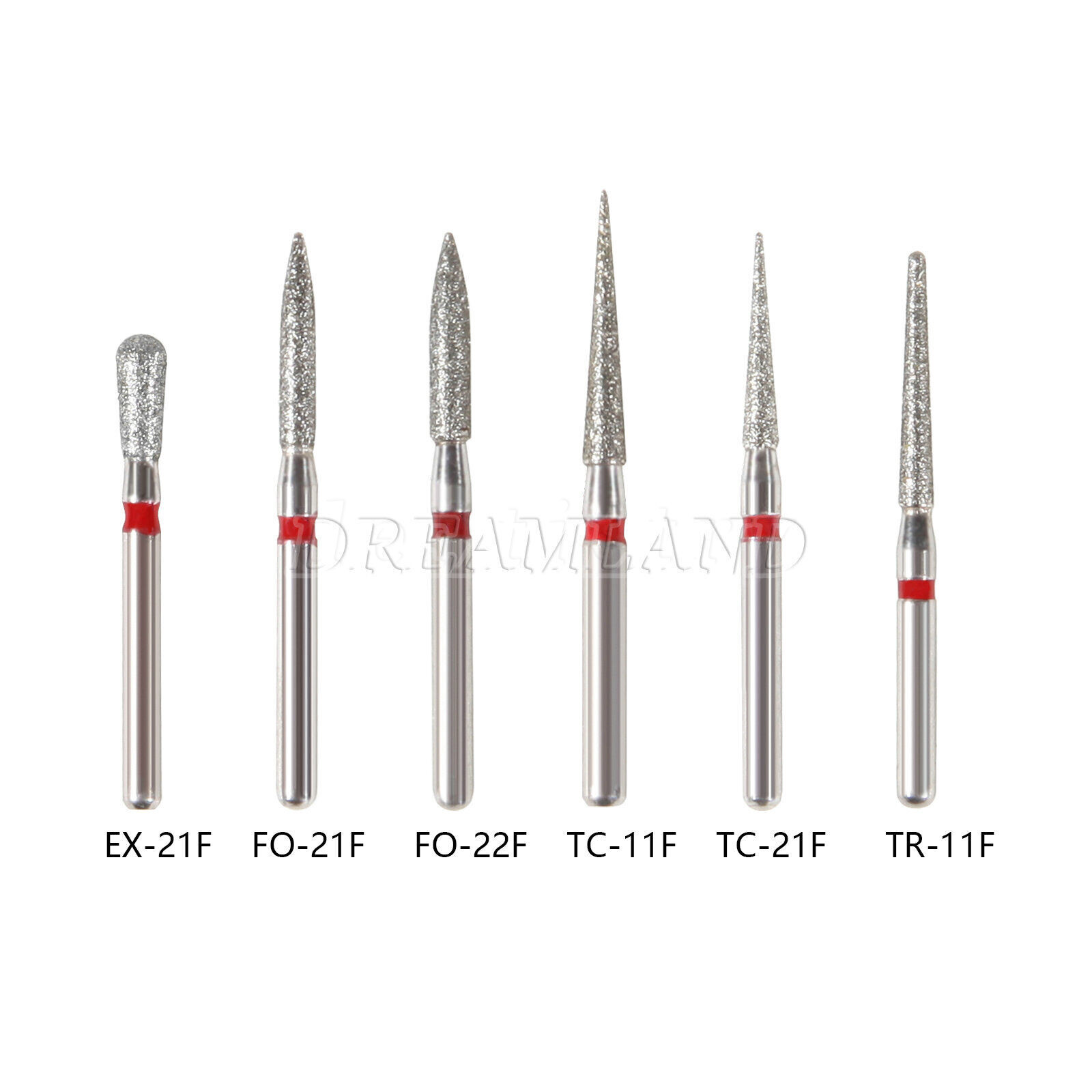 5pc/pack Dental FG Diamond Burs for High Speed Handpiece Friction Grip 1.6MM Bur