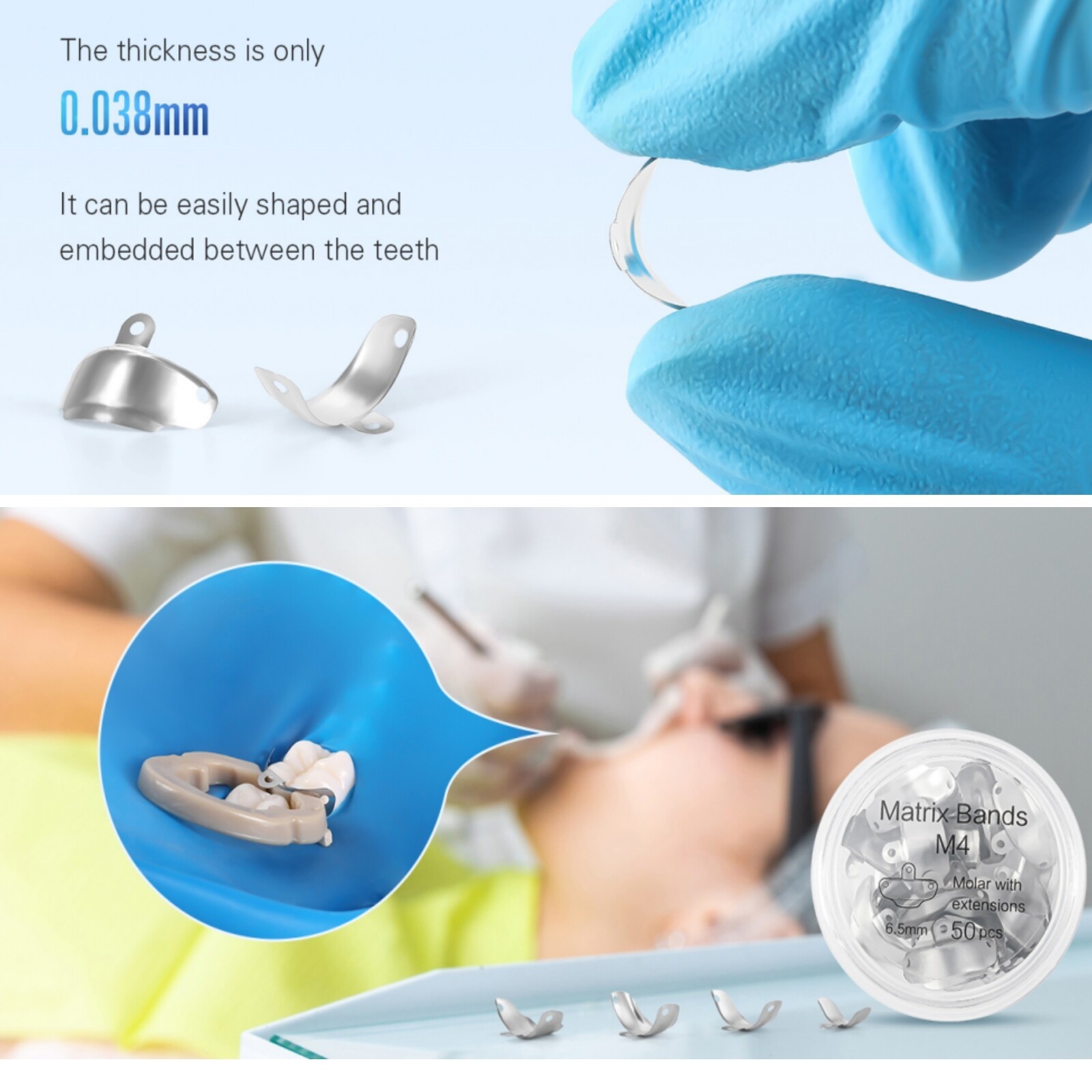 Dental M4 Matrix Bands Ring Sectional Matrice Clamp Fit Garrison Palodent V3