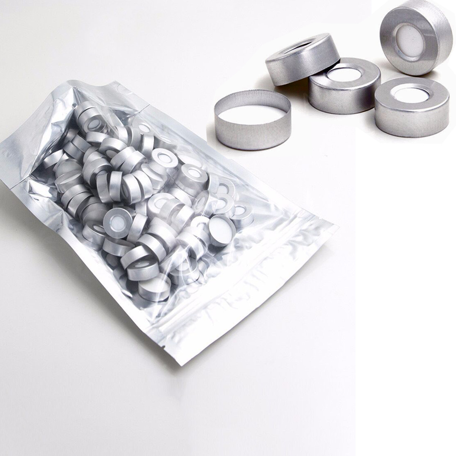 10000pcs 20mm Aluminum Crimp Cap PTFE/White Silicone Septa F 10ml Headspace Vial
