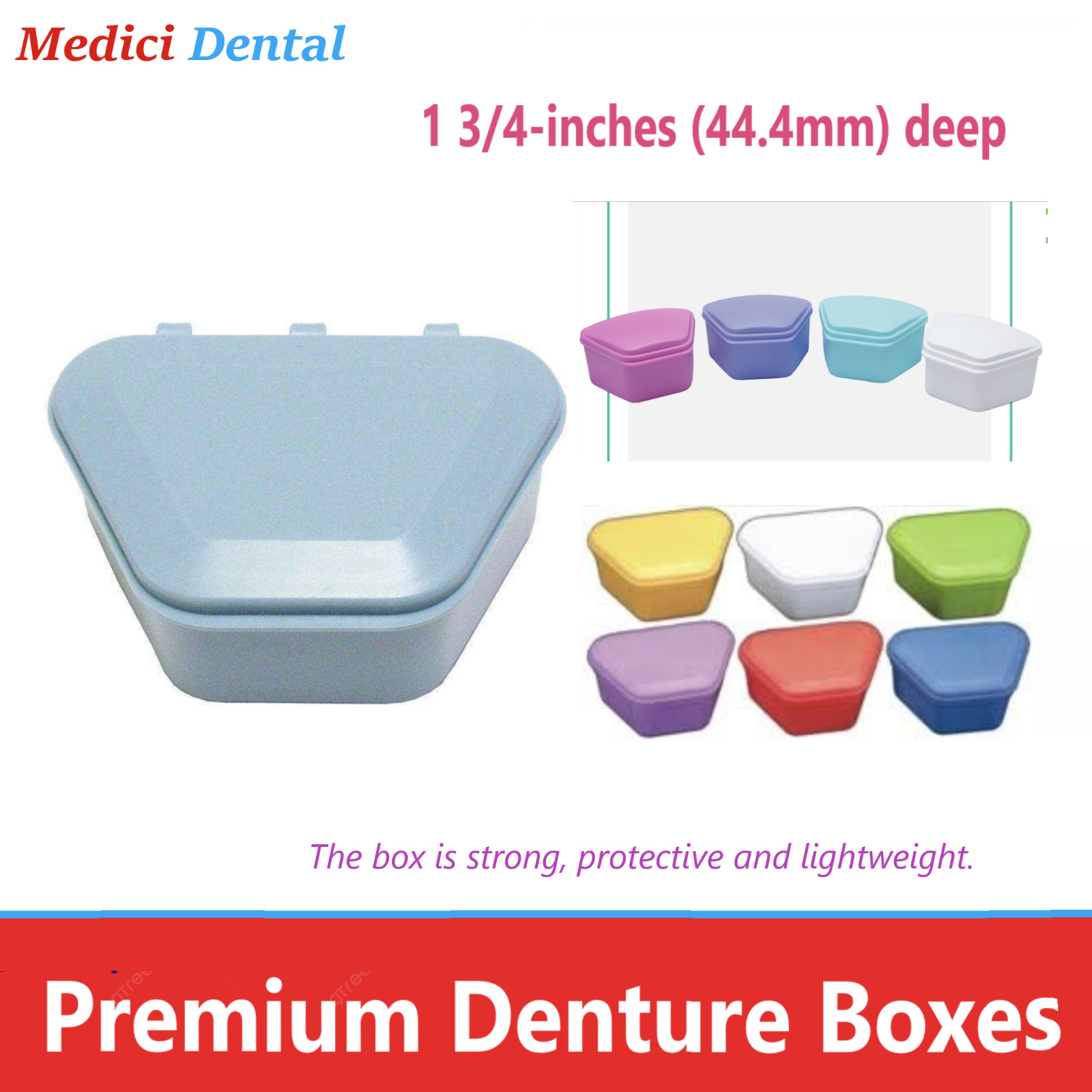 Dental Denture Box Retainer Box Carrier 4W x 2in x 3in Upto 200 Retainers/Case