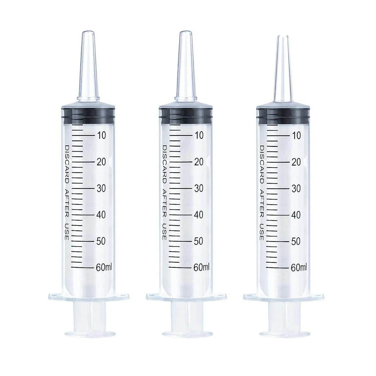 3x 60ml/2oz Plastic Syringe Sterile Plant Water Animal Feeder Individual SEALED
