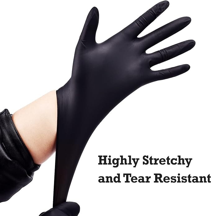100 Disposable Nitrile Gloves 6 mil Heavy Duty Gloves Cooking Latex Powder Free