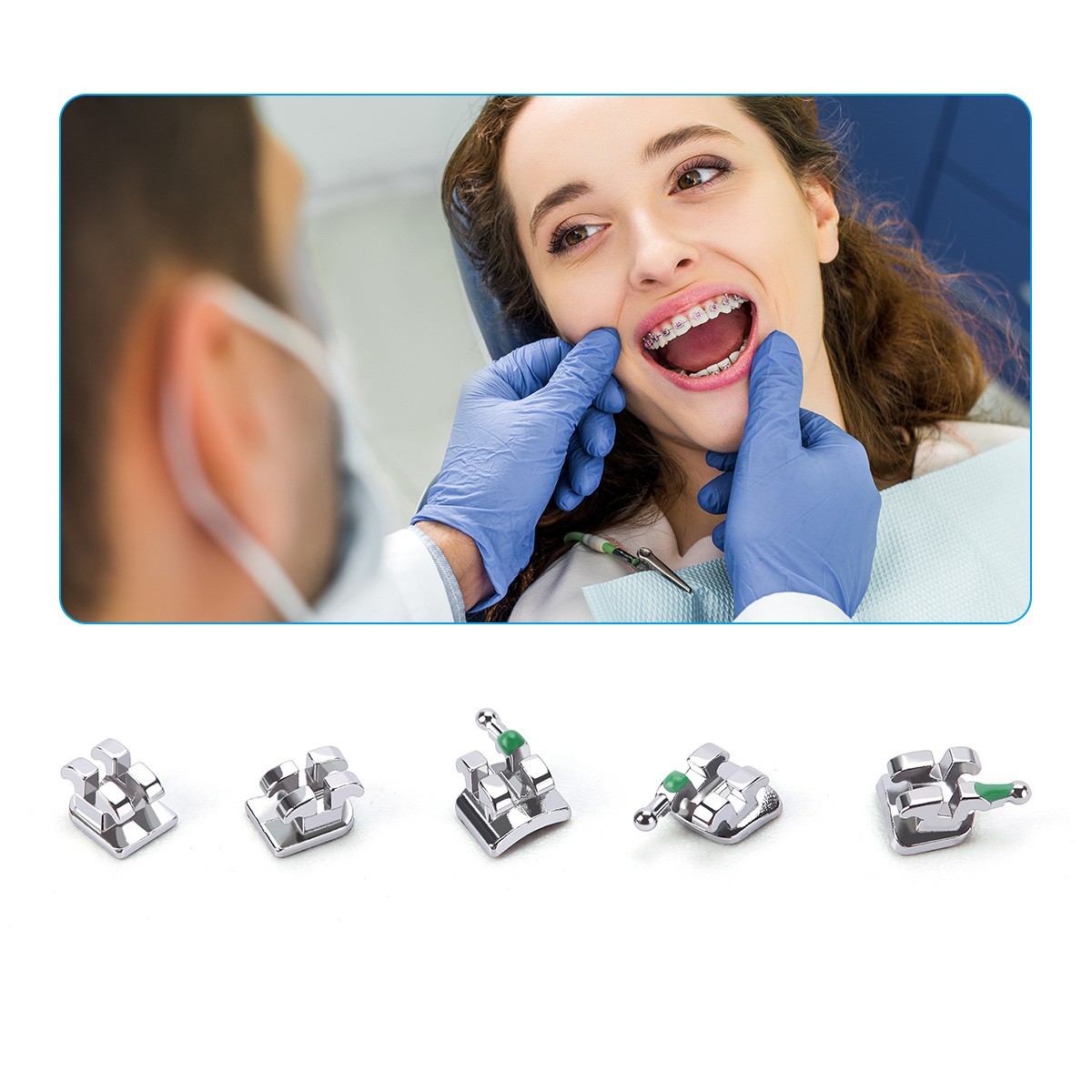 1 Pack Dental Orthodontic Brackets Braces Mini Roth.022″ Hooks 3-4-5
